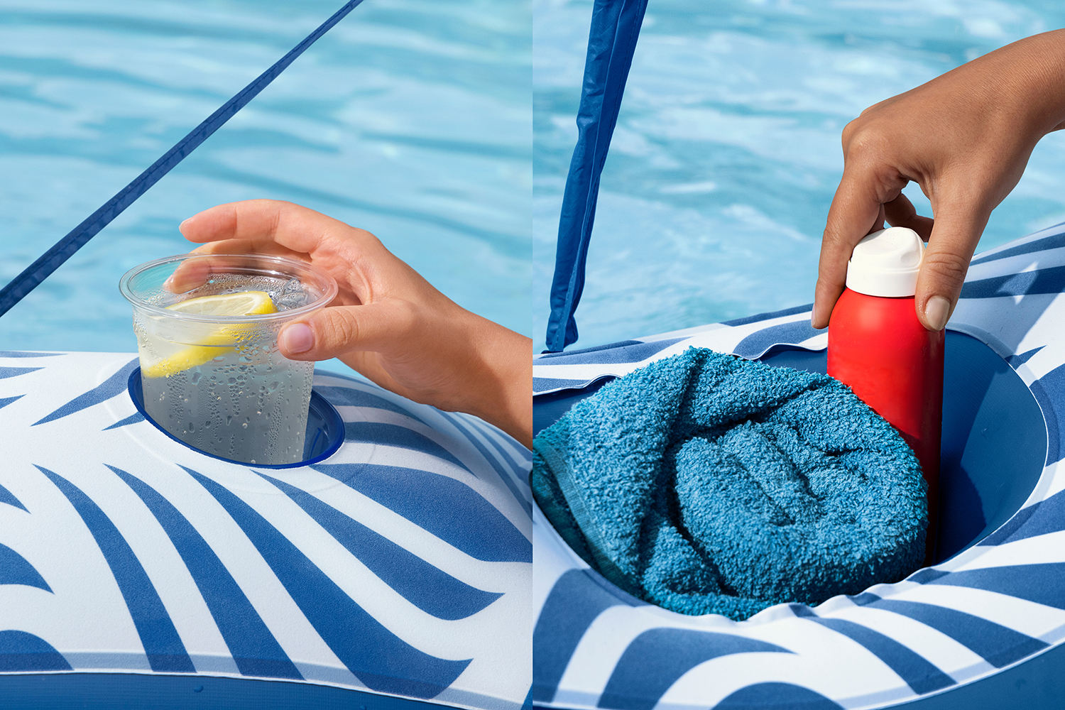 Poolmatte Comfort Plush™ mit Sonnenschutzdach 198 x 112 cm