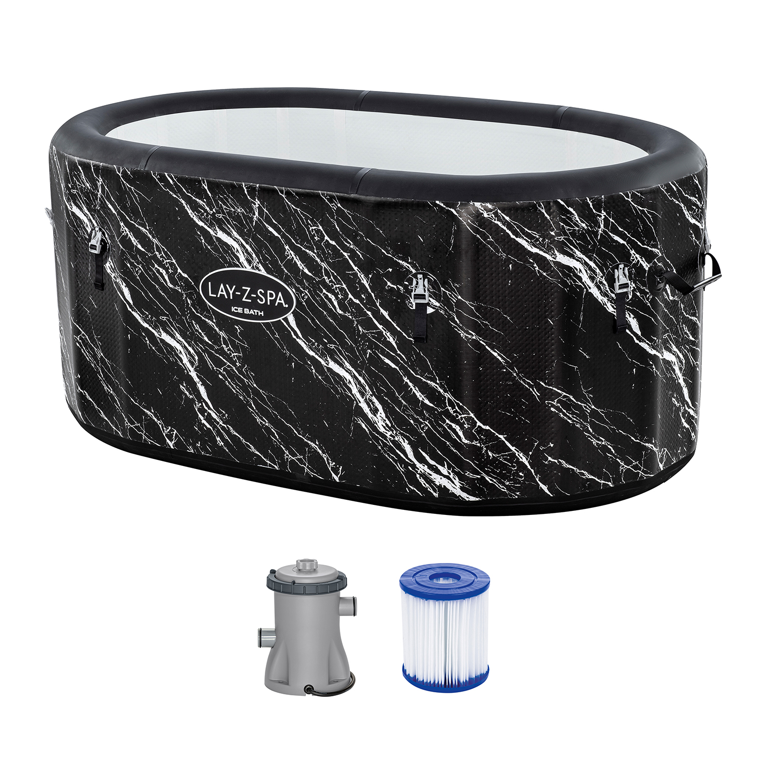 LAY-Z-SPA® FortiFiber™ Eisbad Glacial Dip™ mit Filterpumpe 152 x 92 x 69 cm