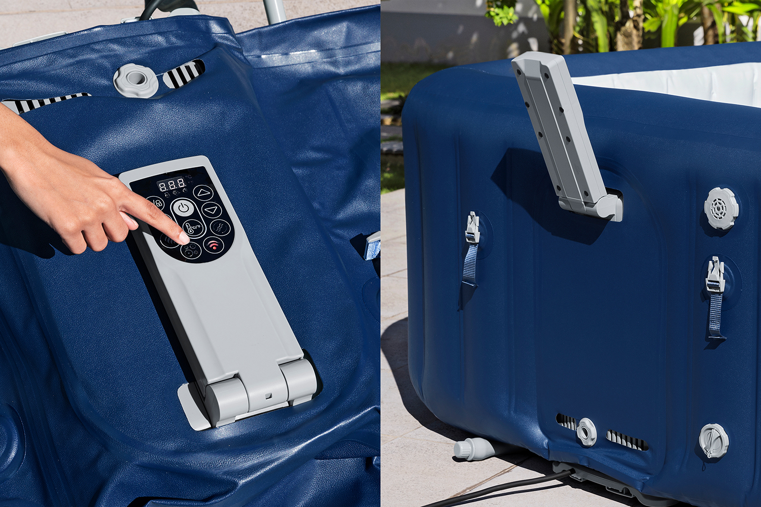 LAY-Z-SPA® Energiespar-Whirlpool Hawaii AirJet™ mit App-Steuerung, für 6 Personen, 180 x 180 x 71 cm, Kobaltblau