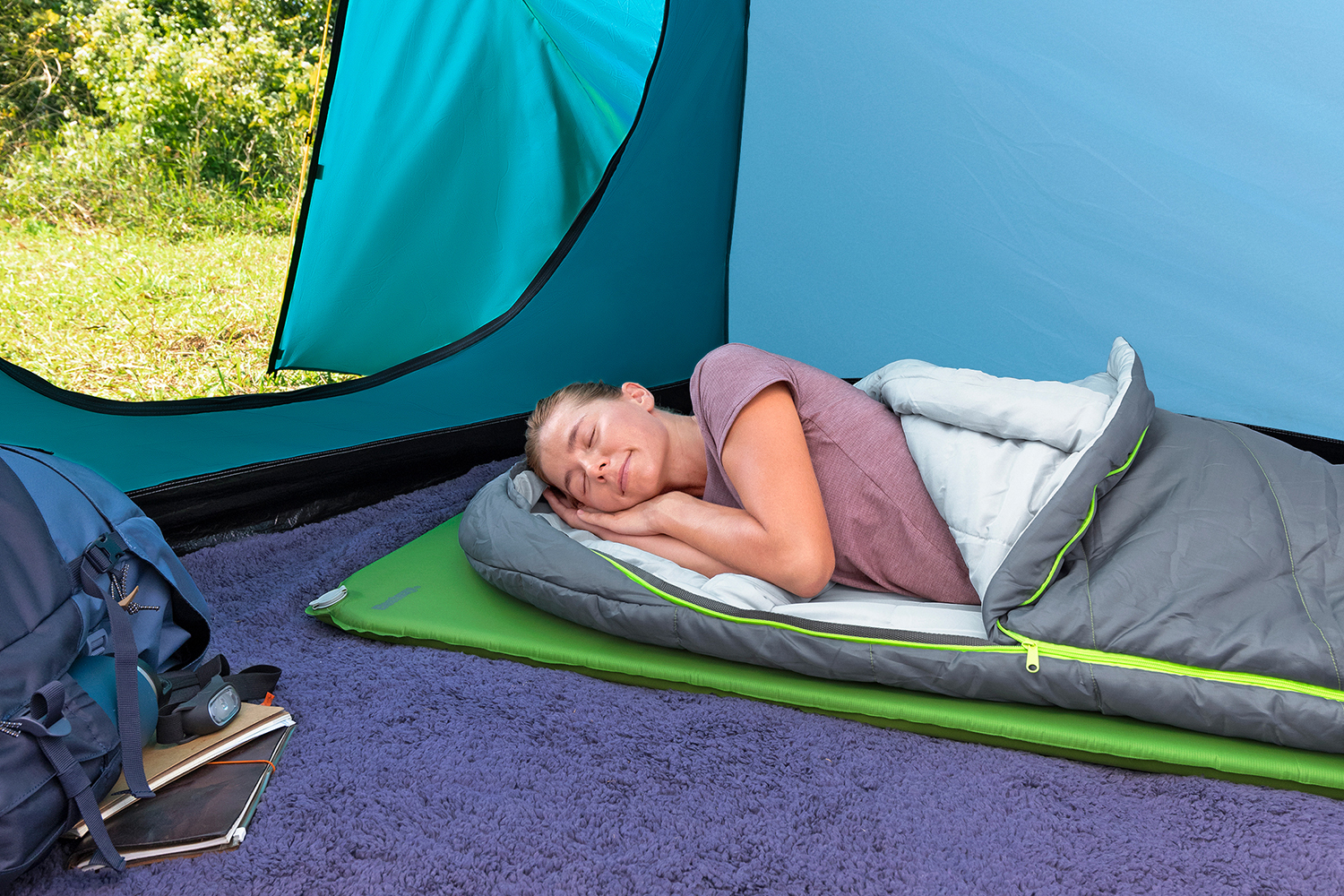 Selbstaufblasende Single Schlafmatte TerrainLite™ für Mumienschlafsäcke 183 x 51 x 2,5 cm