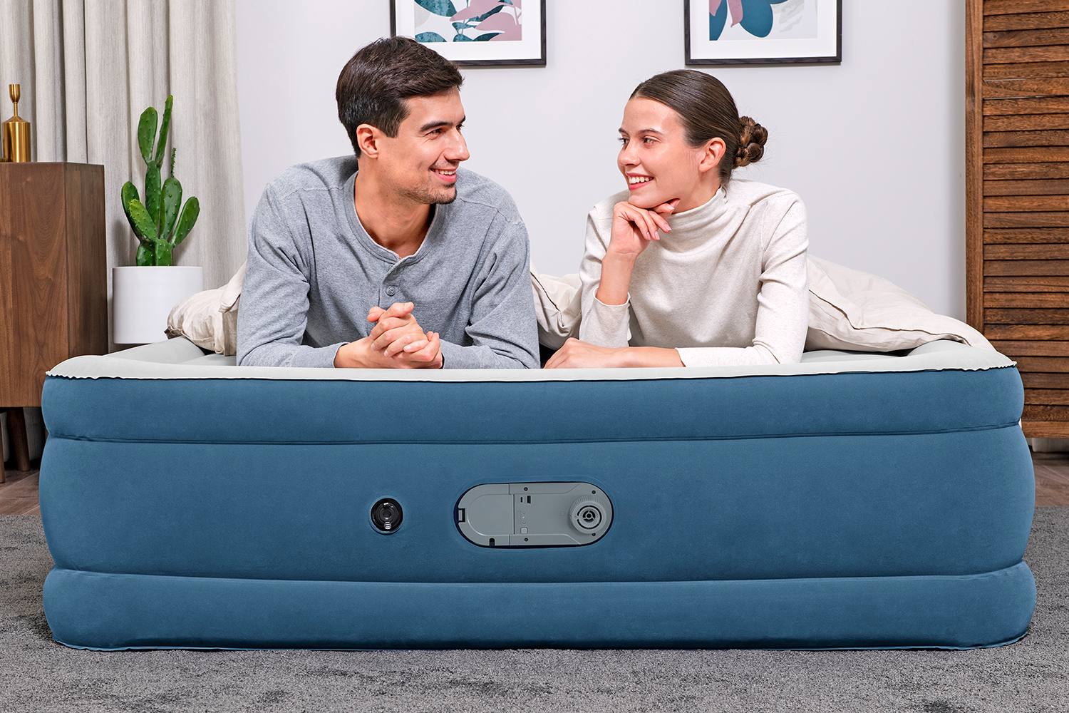 AlwayzAire® Doppelluftbett mit integrierter Doppelpumpe 203 x 152 x 46 cm