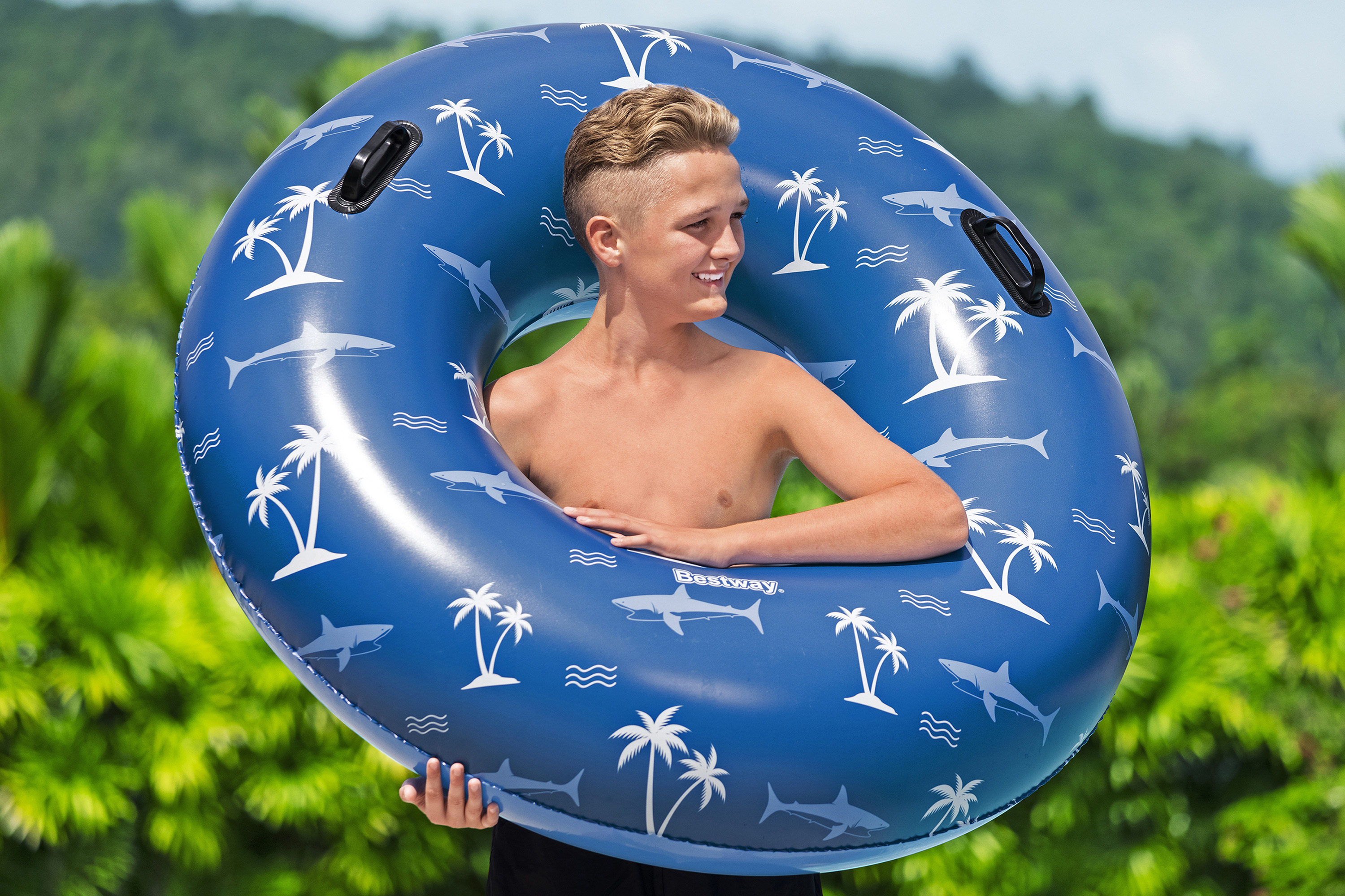 Schwimmring Nautical Ø 105 x 33 cm, Blau