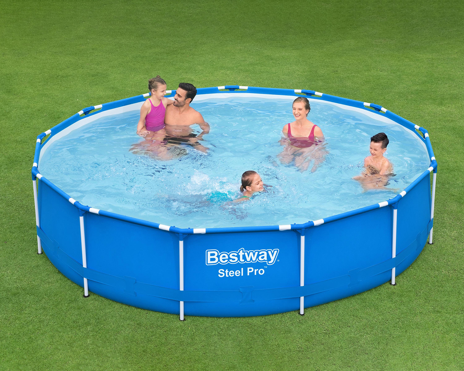 Steel Pro™ Frame Pool-Set mit Filterpumpe Ø 396 x 84 cm, blau, rund