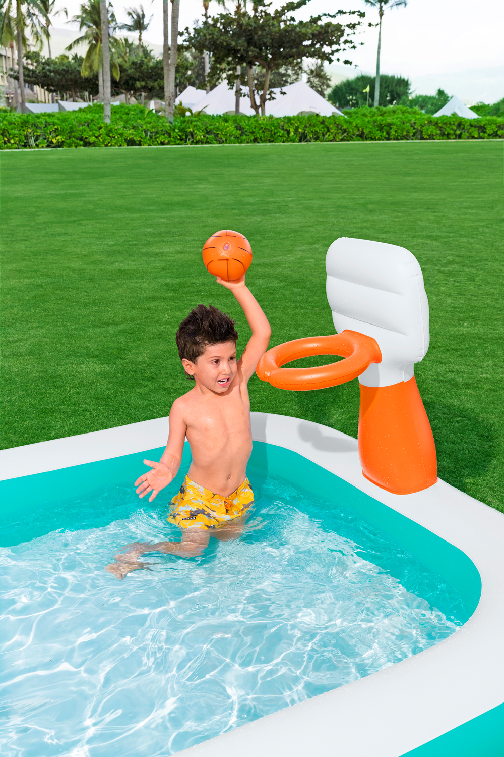 Family Pool Dunk N' Splash™ mit Basketballkörben 251 x 168 x 102 cm