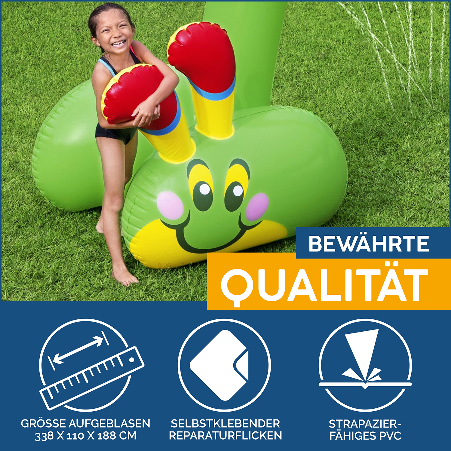Jumbo Wassersprinkler Raupe 338 x 110 x 188 cm Jumbo Wassersprinkler Raupe 338 x 110 x 188 cm