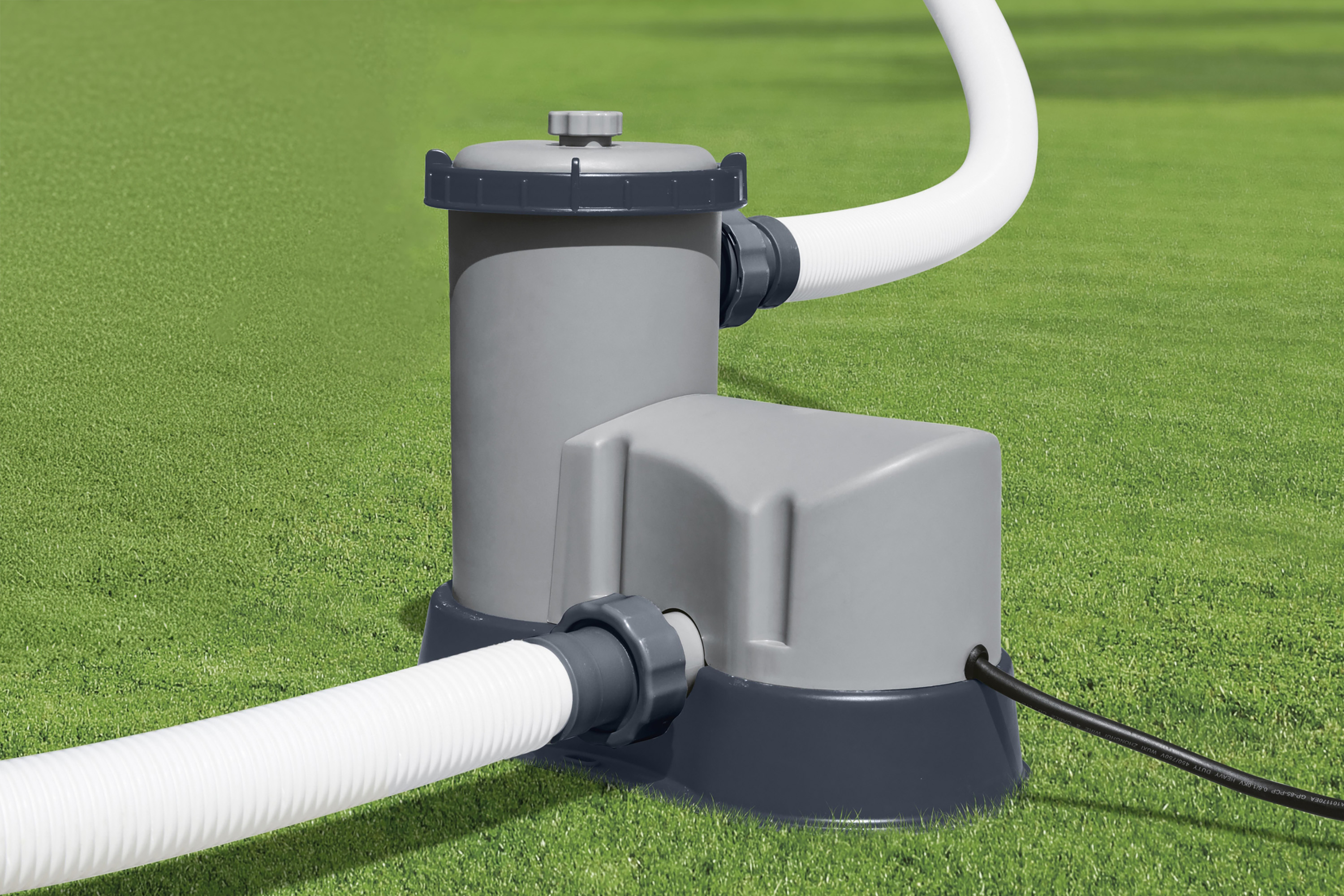 Power Steel™ Swim Vista Series™ Frame Pool Komplett Set mit Filterpumpe Ø 549 x 122 cm, Holz-Optik (Pinie), rund