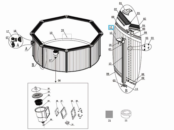 Bestway® Spare Part Steel wall for Hydrium™ Splasher pool Ø 460 x 120 cm, round