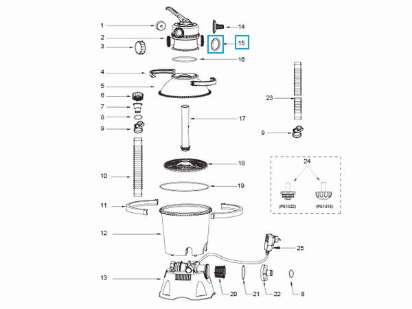 Bestway® Spare Part Washer set (black / 2 pieces) for Ø 38 mm hoses