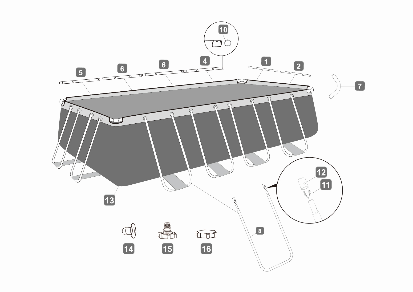 Bestway® Spare Part Pool cover 488cm x 244cm