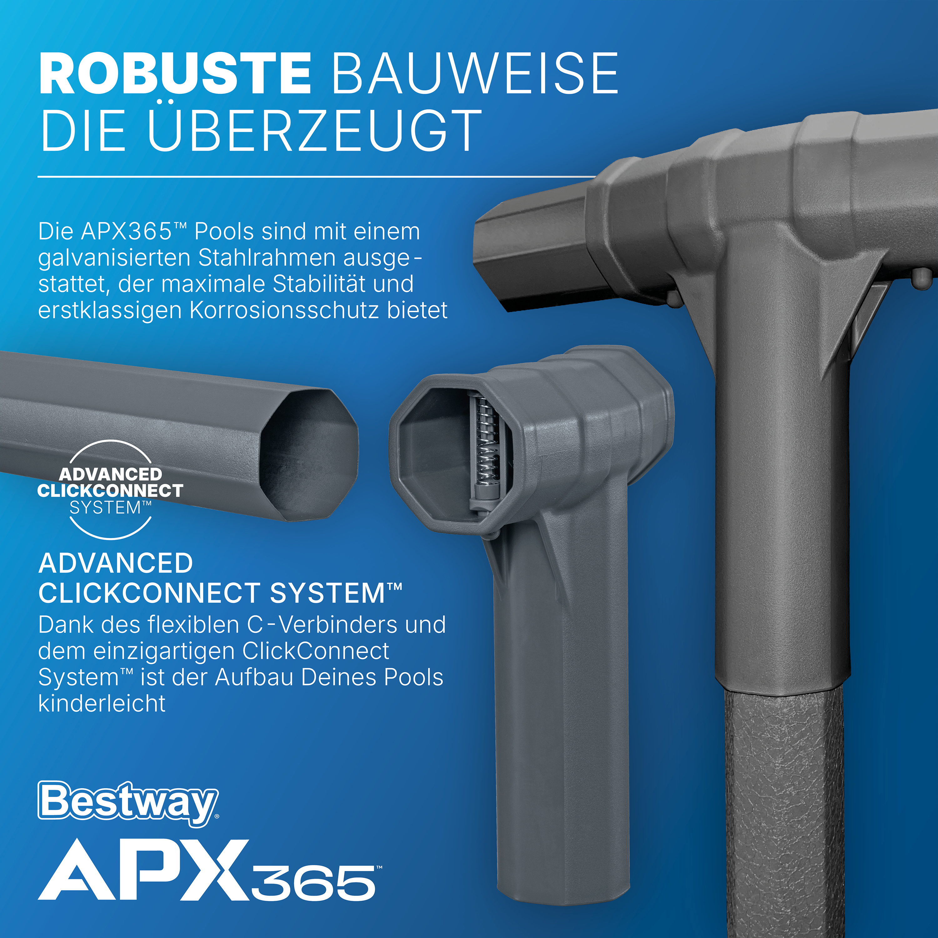 APX365™ Winterfestes Frame Pool Komplett-Set mit Sandfilteranlage Ø 671 x 132 cm, Marmor-Optik (Dunkel), rund