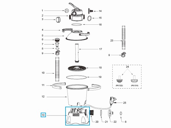 Bestway® Spare Part Pump tank base & motor for Flowclear™ sandfilter unit (58397 | GS)