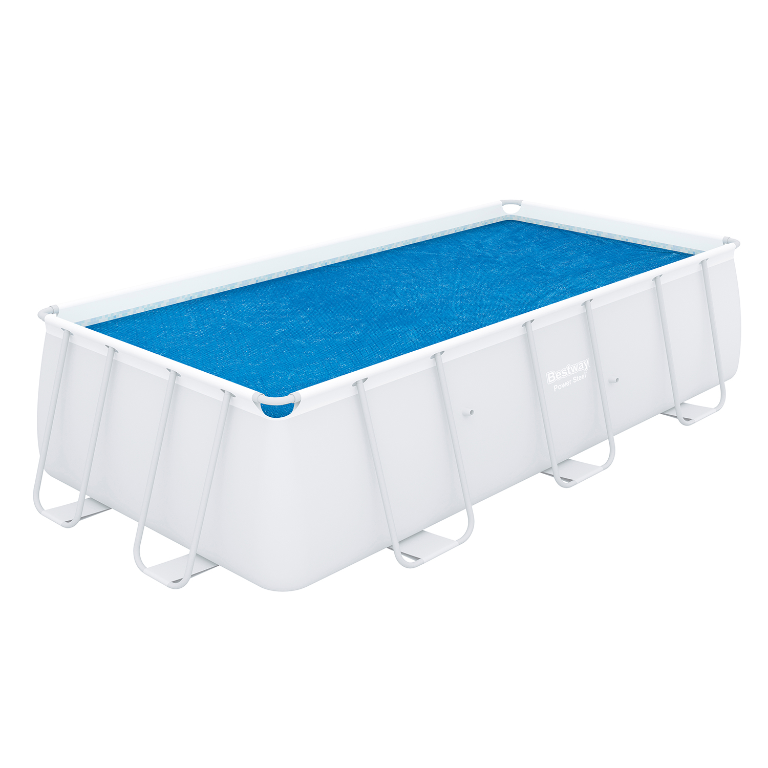 PE Solarabdeckplane 380 x 180 cm, blau, eckig