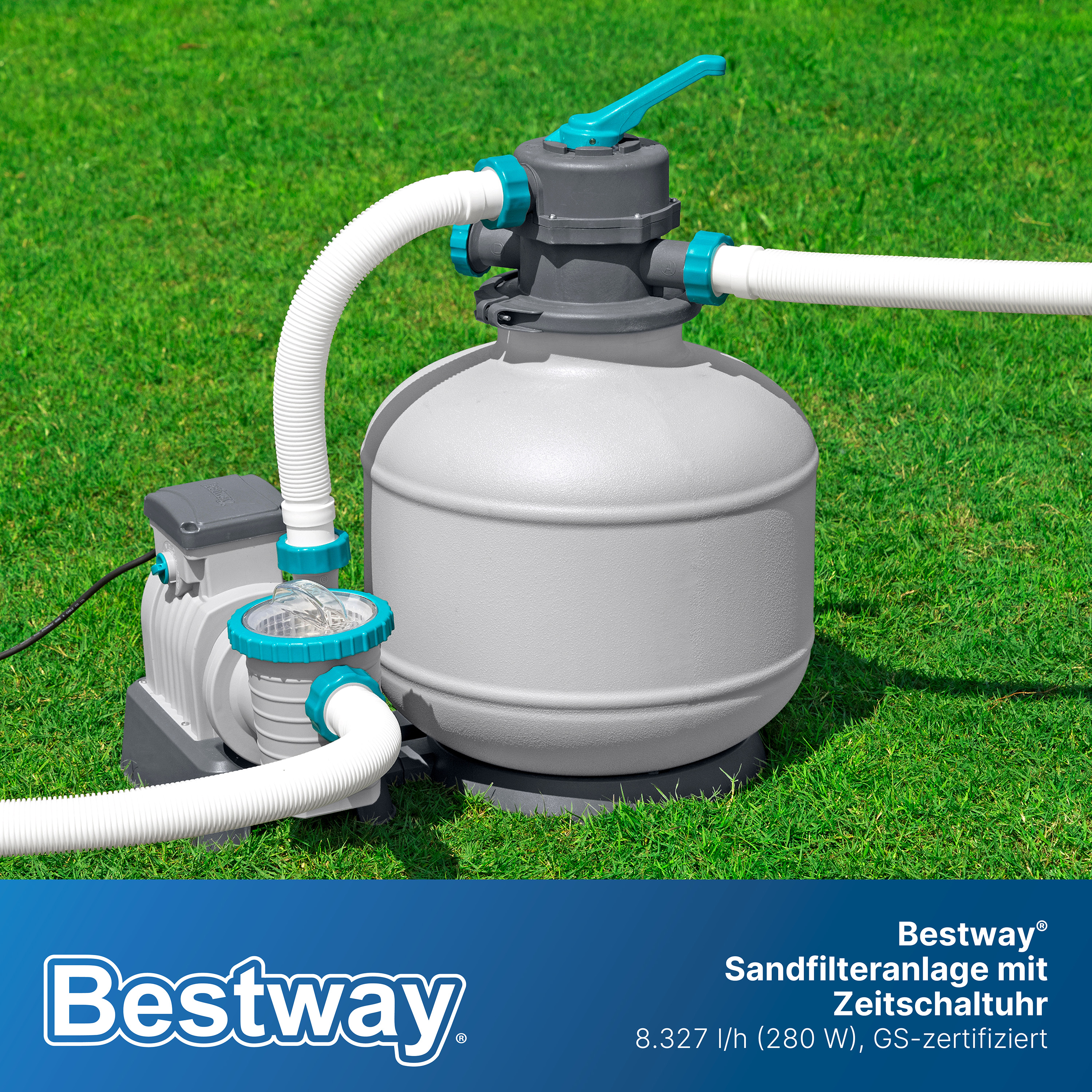 Sandfilteranlage mit Zeitschaltuhr 8.327 l/h, 280 W