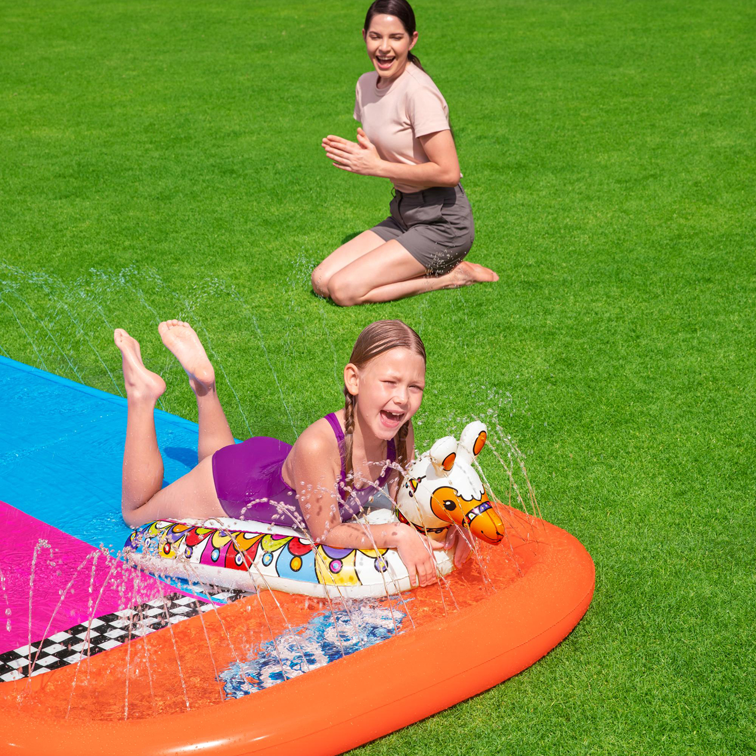 H2OGO!® 2-Personen -Wasserrutsche Lama 487 x 138 cm