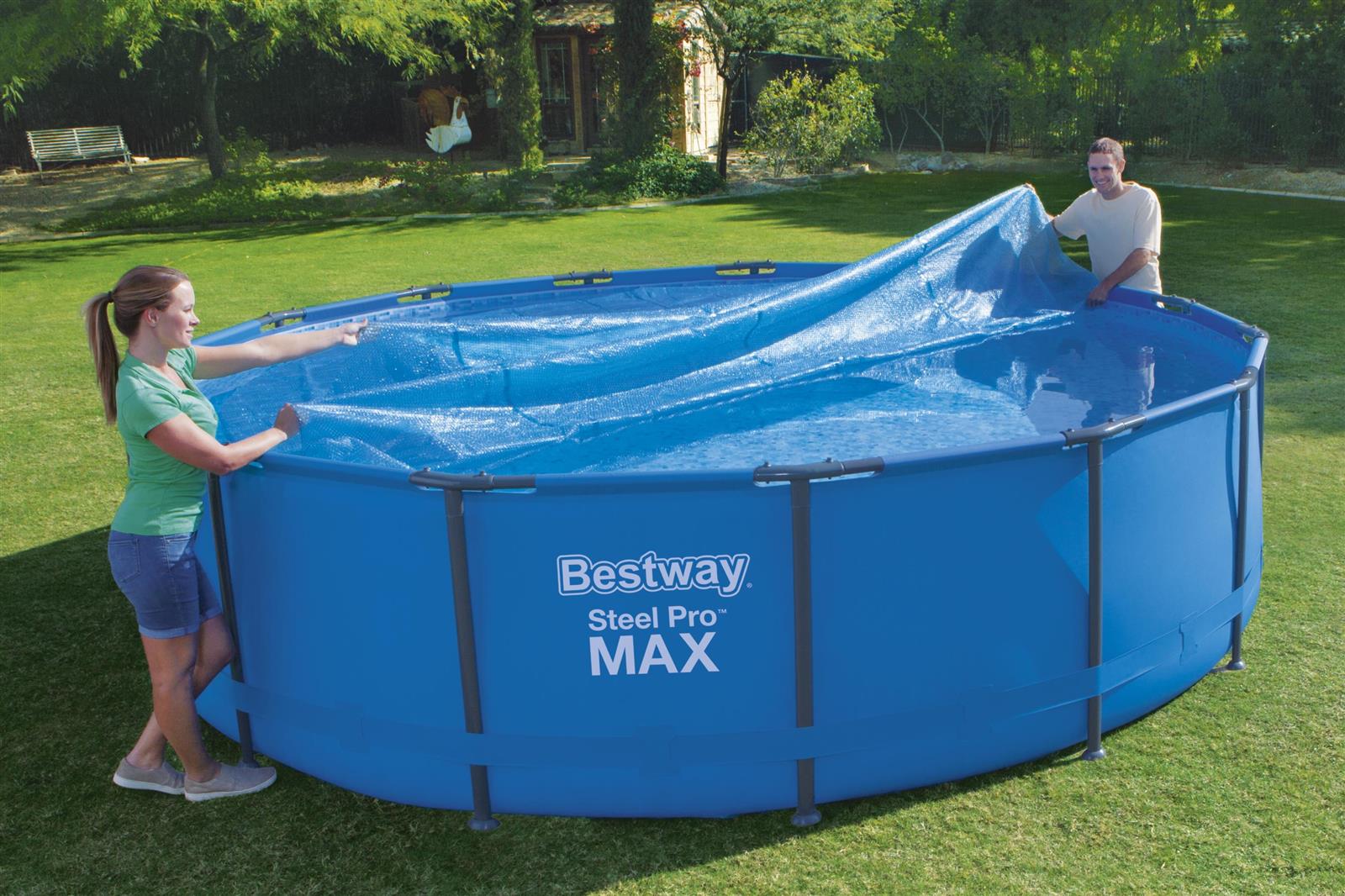 Flowclear™ PE-Solarabdeckplane Ø 462 cm, blau, rund