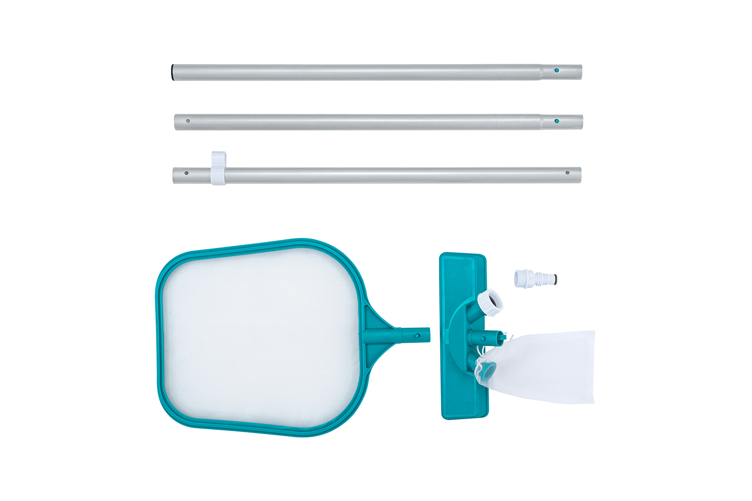 Poolpflege Basis-Set mit Venturi-Sauger & Kescher für Poolgrößen bis 396 cm