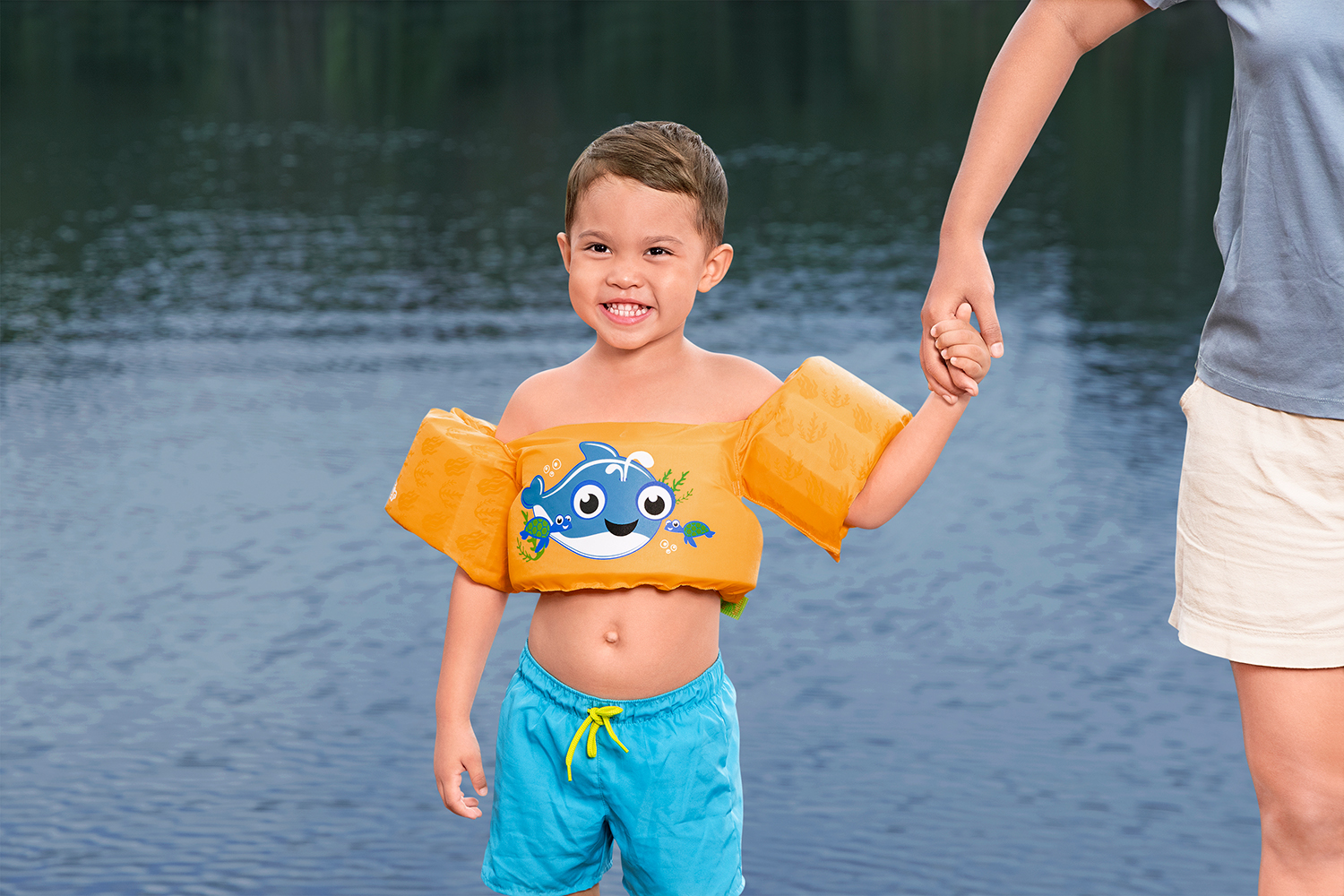 Puddle Jumper® Schwimmflügelweste Kleiner Wal mit Textilbezug, 2-6 Jahre