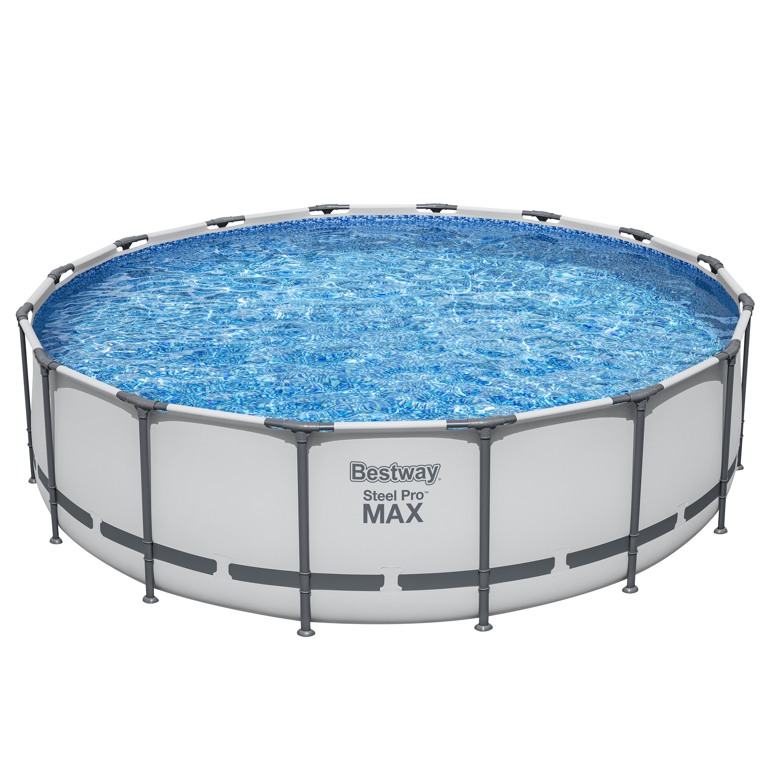 Steel Pro MAX™ Frame Pool Komplett Set mit Filterpumpe Ø 488 x 122 cm , lichtgrau, rund