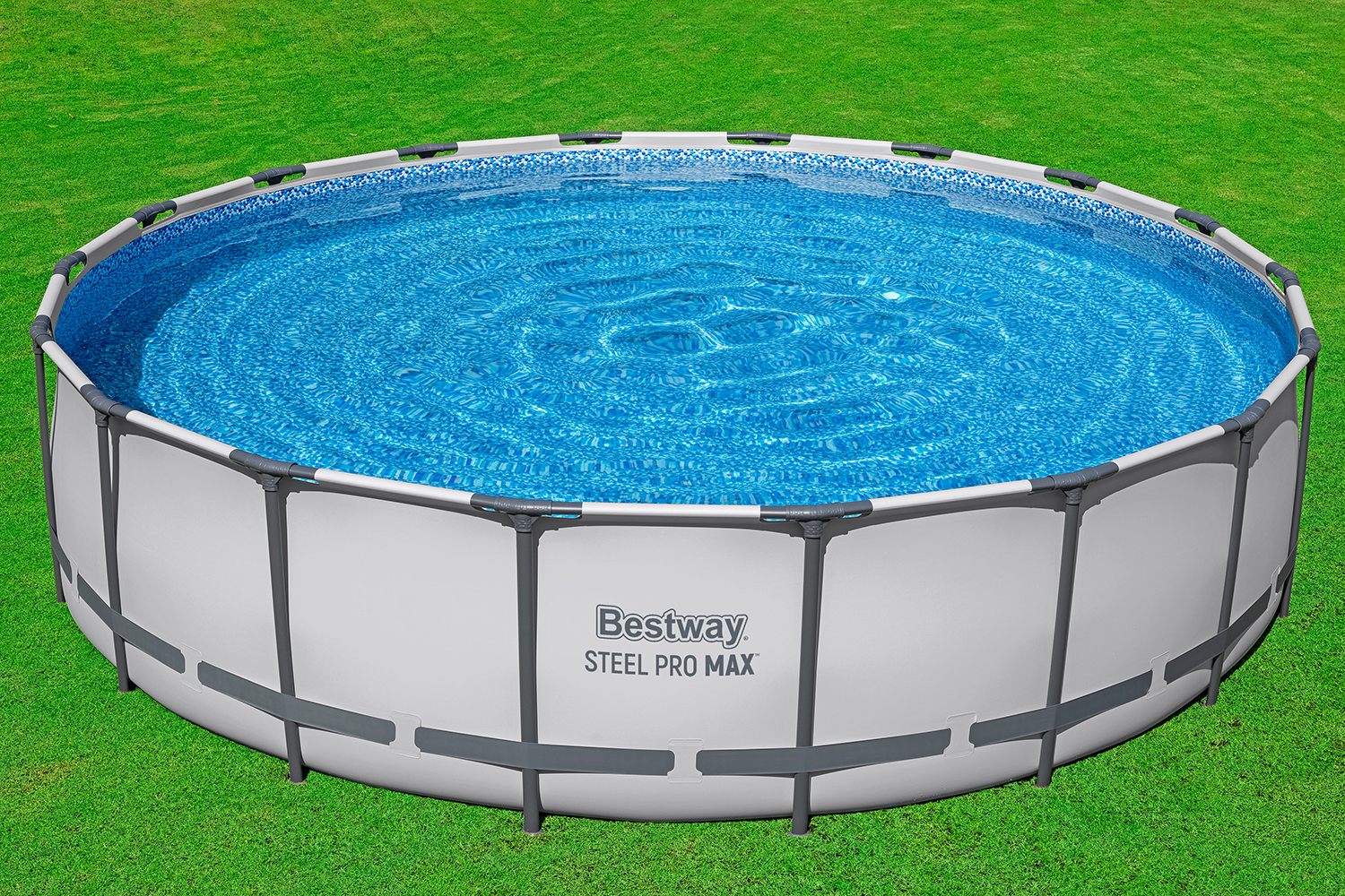 Steel Pro MAX™ Frame Pool Komplett Set mit Filterpumpe Ø 549 x 122 cm, lichtgrau, rund