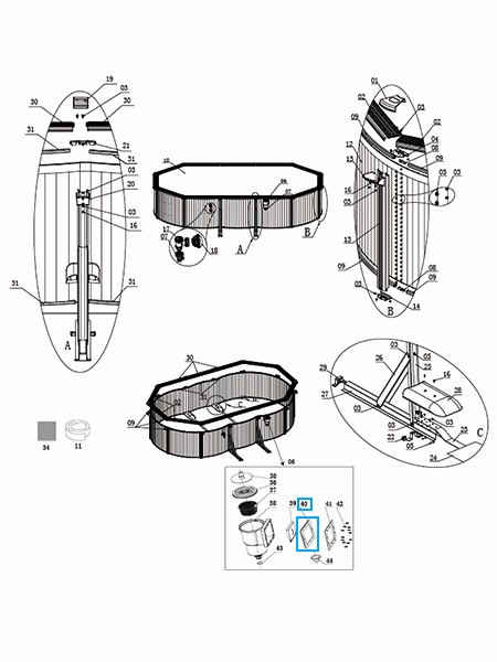 Bestway® Spare Part Skimmer gasket for Hydrium™ steel wall pools