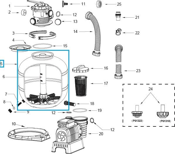Bestway® Spare Part Tank for Flowclear™ sand filter unit  (58499 | GS) Bestway® Spare Part Tank for Flowclear™ sand filter unit  (58499 | GS)