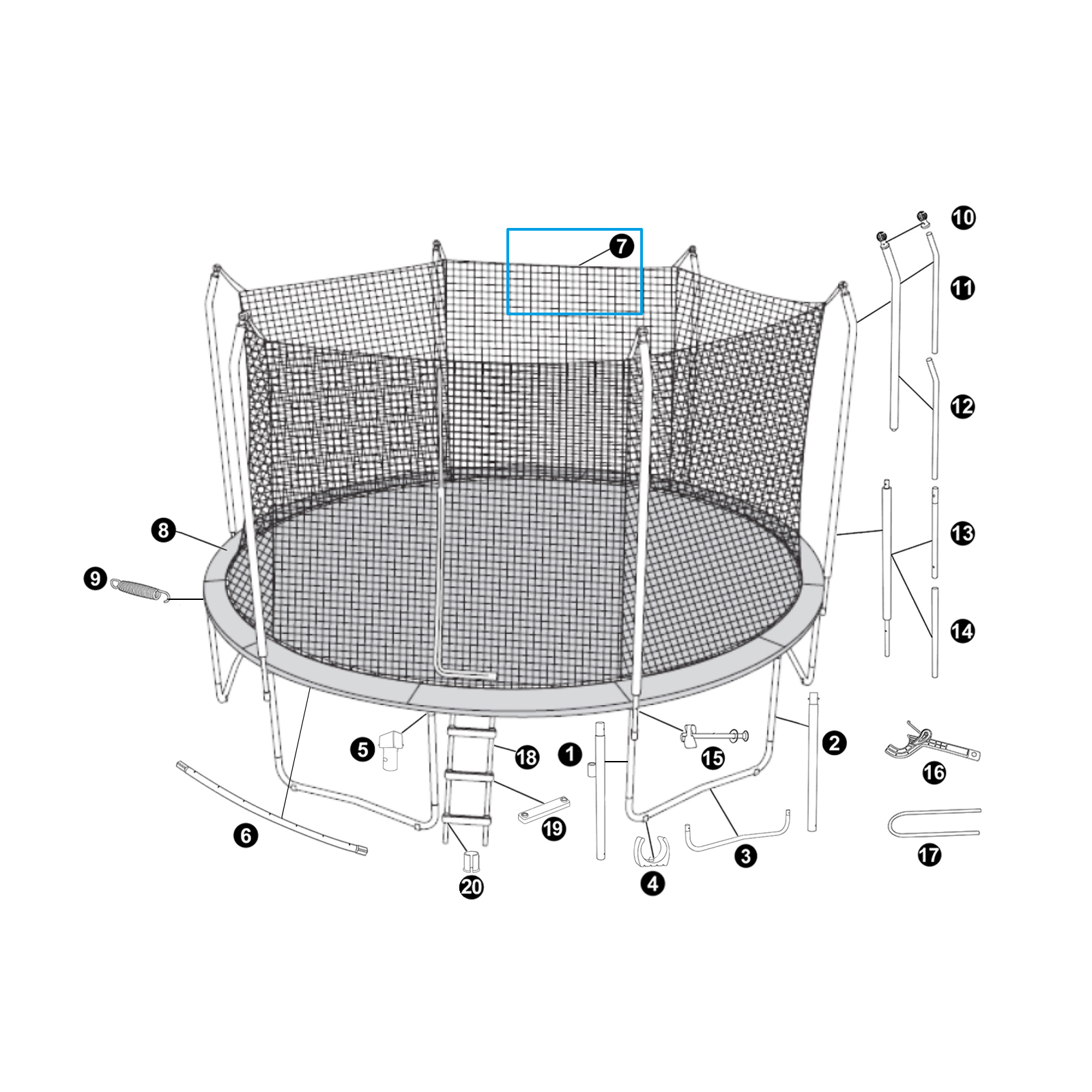 Bestway® Spare Part Trampoline Mat with Enclosure Netting for 4.27m x 2.86m Xtreme Air Trampoline