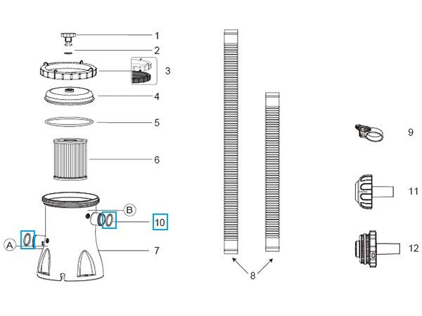 Bestway® Spare Part Washer set (black / 2 pieces) for Ø 32 mm hoses Bestway® Spare Part Washer set (black / 2 pieces) for Ø 32 mm hoses