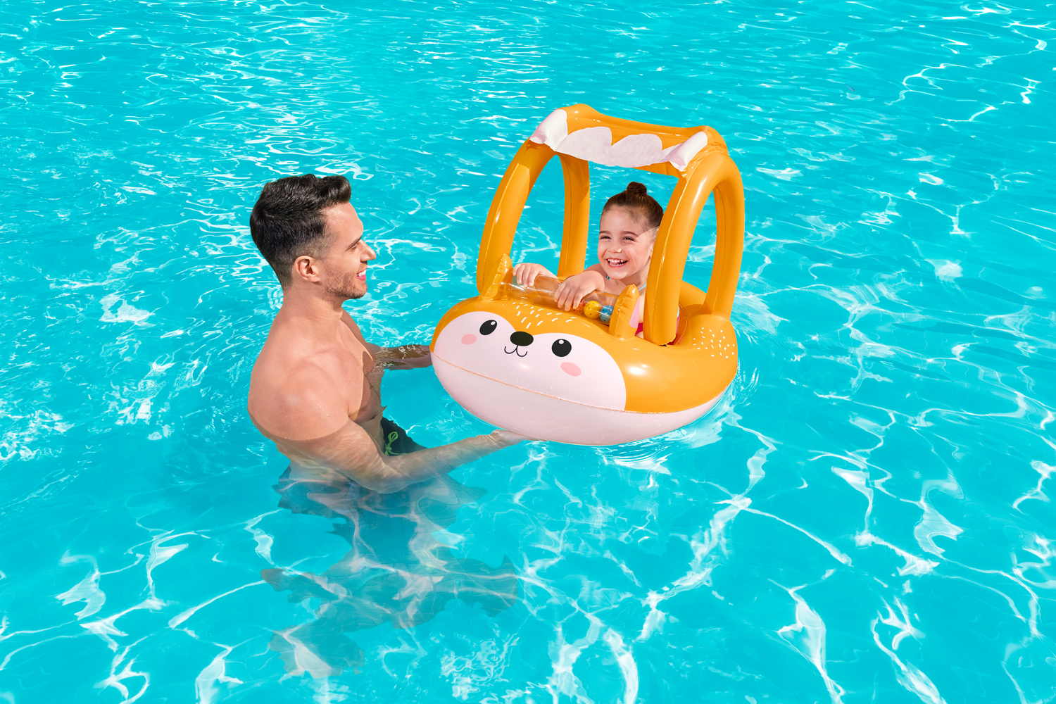 Friendly Fox™ Kinder-Schlauchboot mit Sonnenschutzdach 94 x 66 cm
