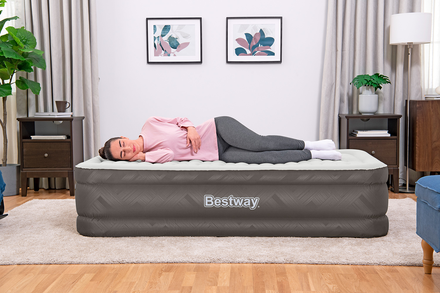 Fortech™ Single Luftbett mit integrierter Elektropumpe 191 x 97 x 46 cm
