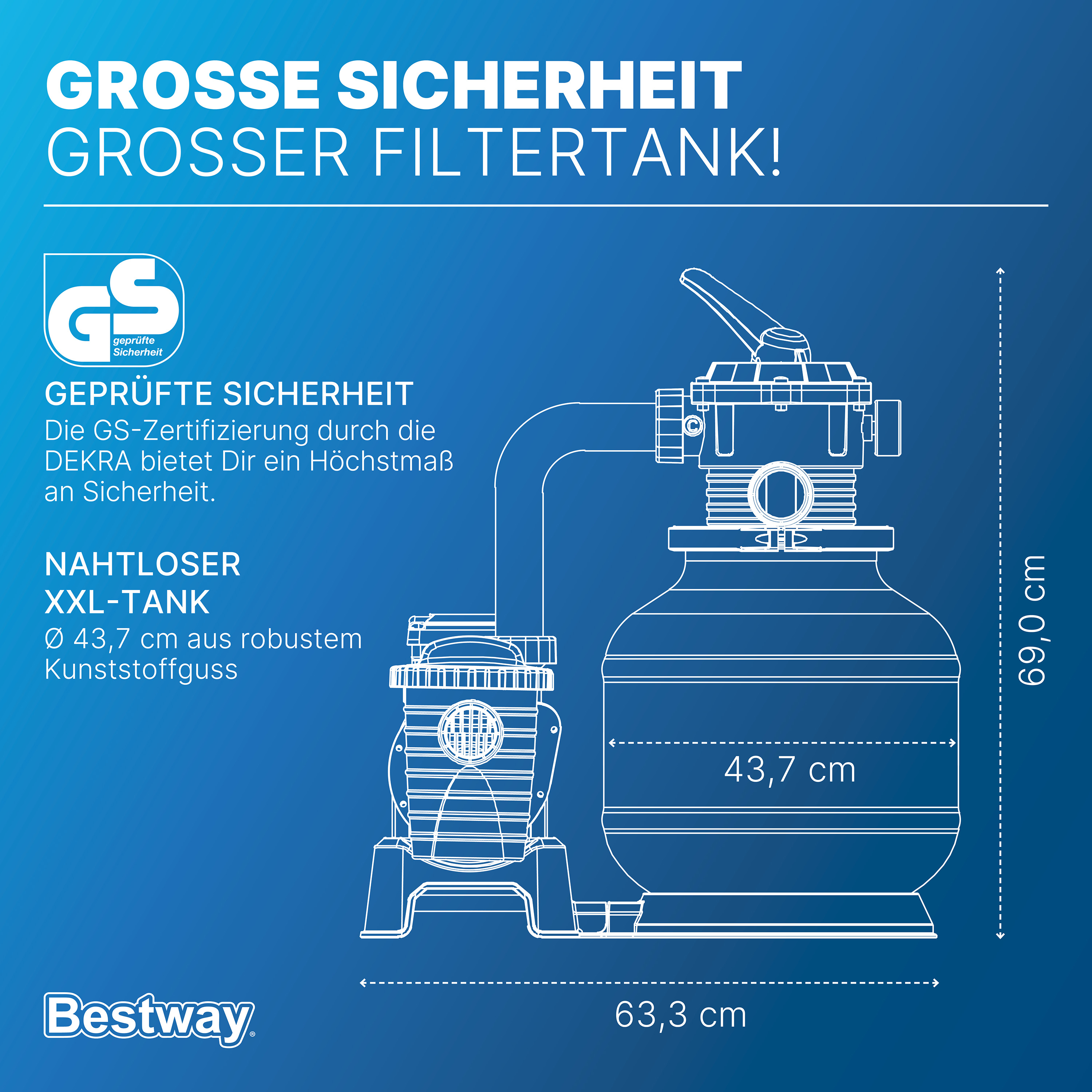Sandfilteranlage mit Zeitschaltuhr 8.327 l/h, 280 W