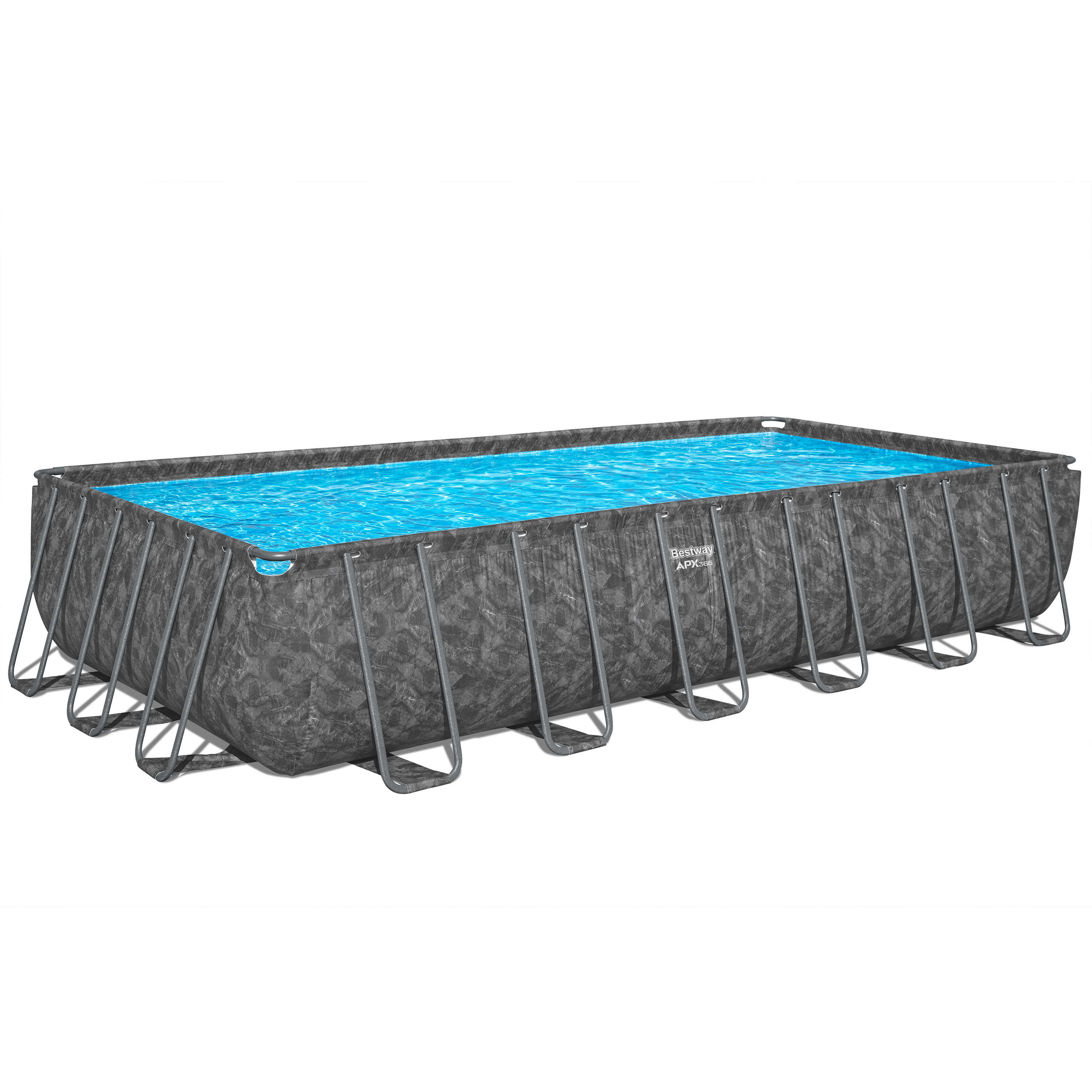 APX365™ Winterfester Solo Pool ohne Zubehör 732 x 366 x 132 cm, Marmor-Optik (Dunkel), eckig