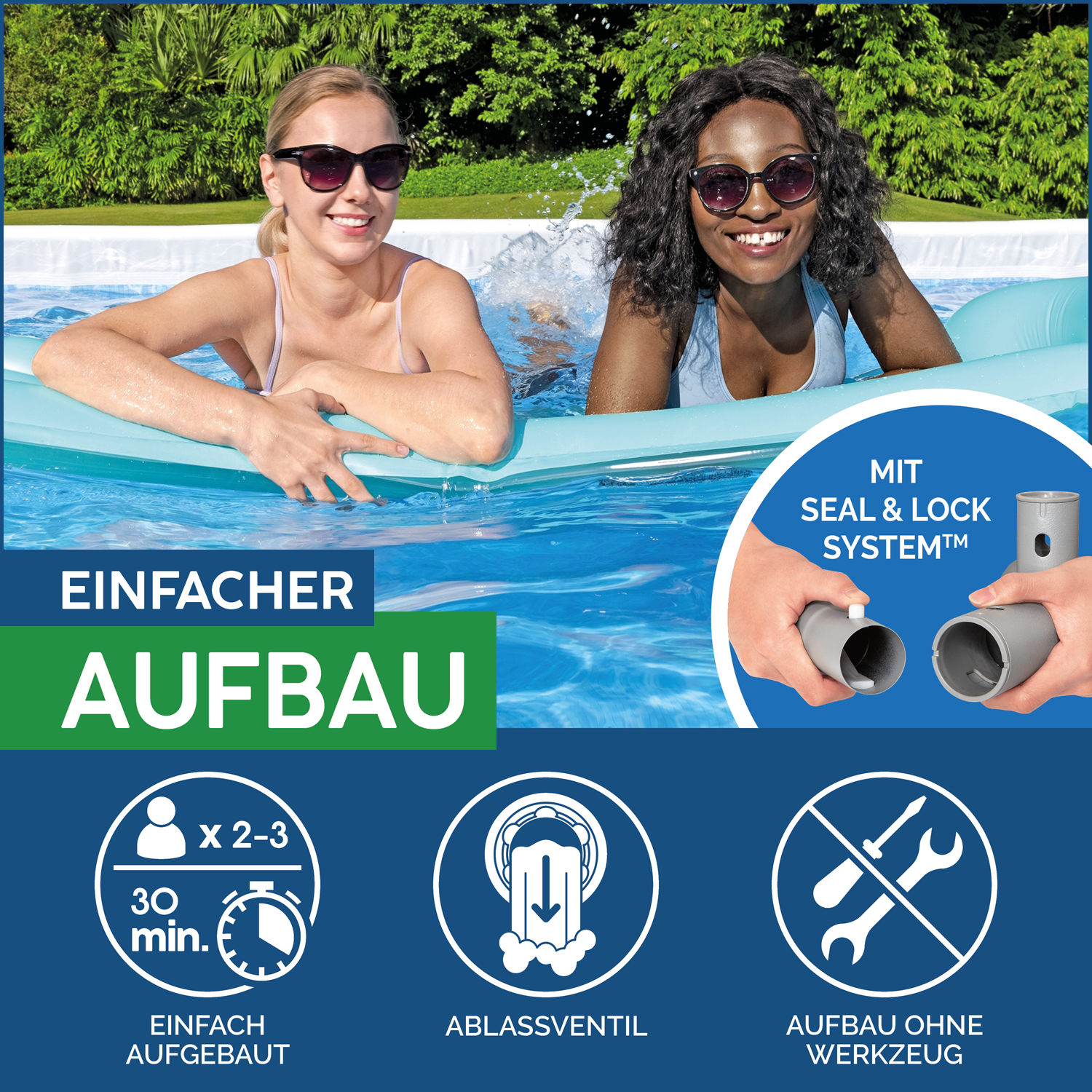 Power Steel™ Frame Pool Komplett-Set mit Sandfilteranlage 732 x 366 x 132 cm, grau, eckig