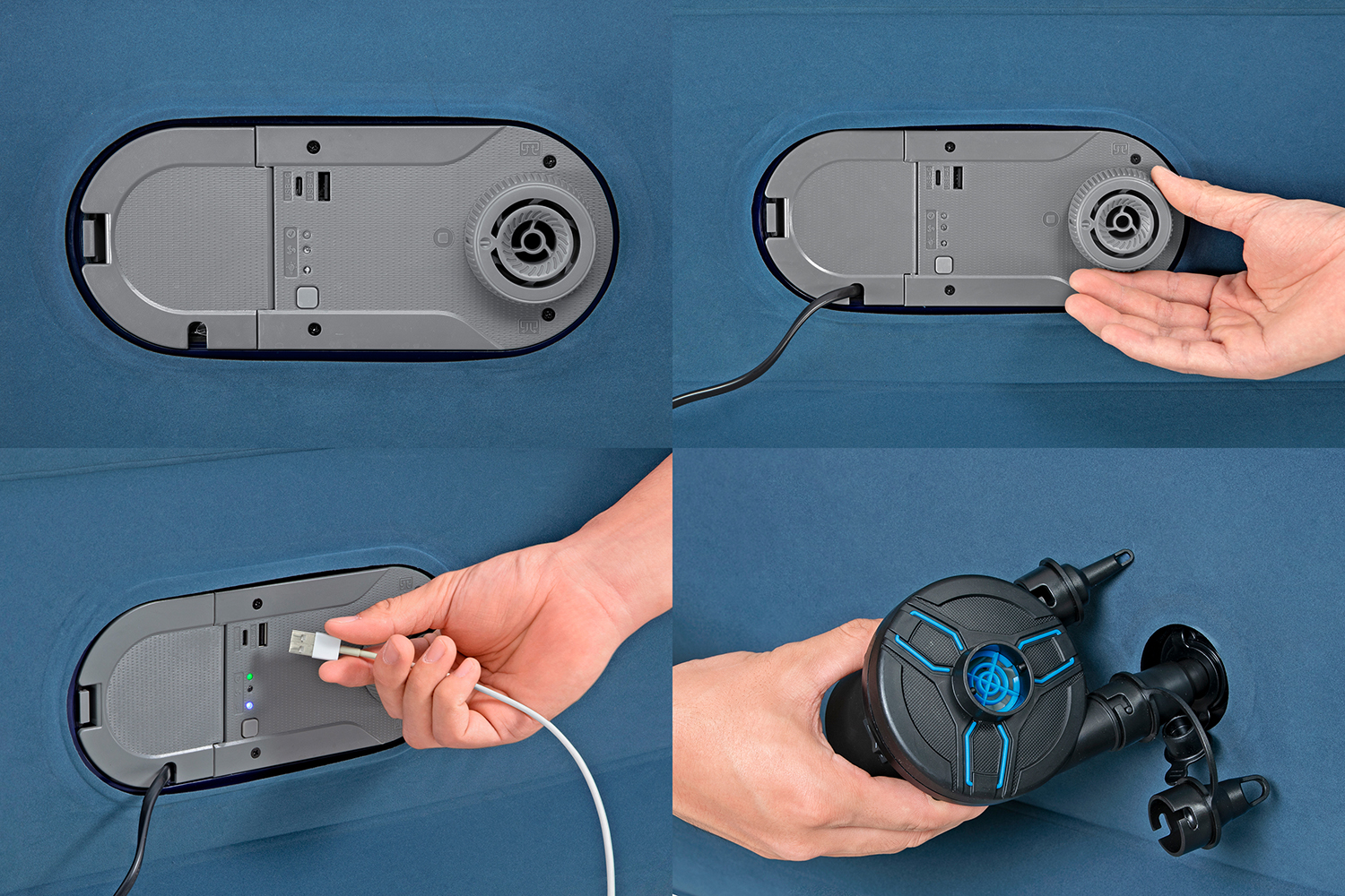 AlwayzAire® Doppelluftbett mit integrierter Doppelpumpe 203 x 152 x 46 cm AlwayzAire® Doppelluftbett mit integrierter Doppelpumpe 203 x 152 x 46 cm