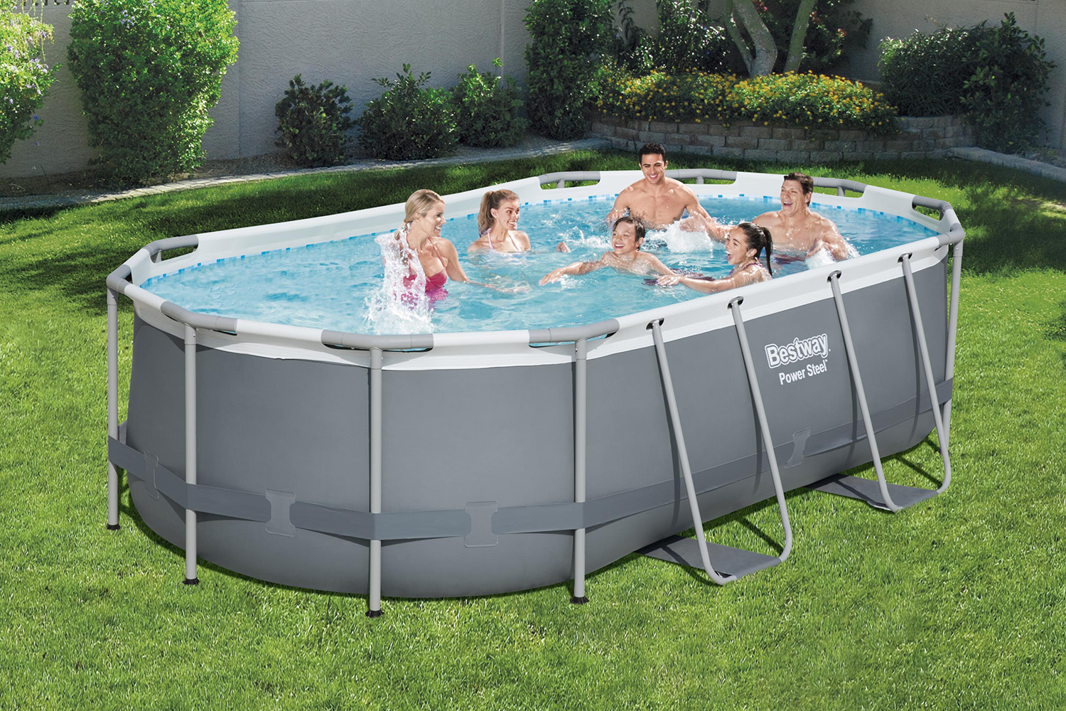 Power Steel 14'x8'2"x39.5"/4.27m x2.50m x1.00m Oval Pool