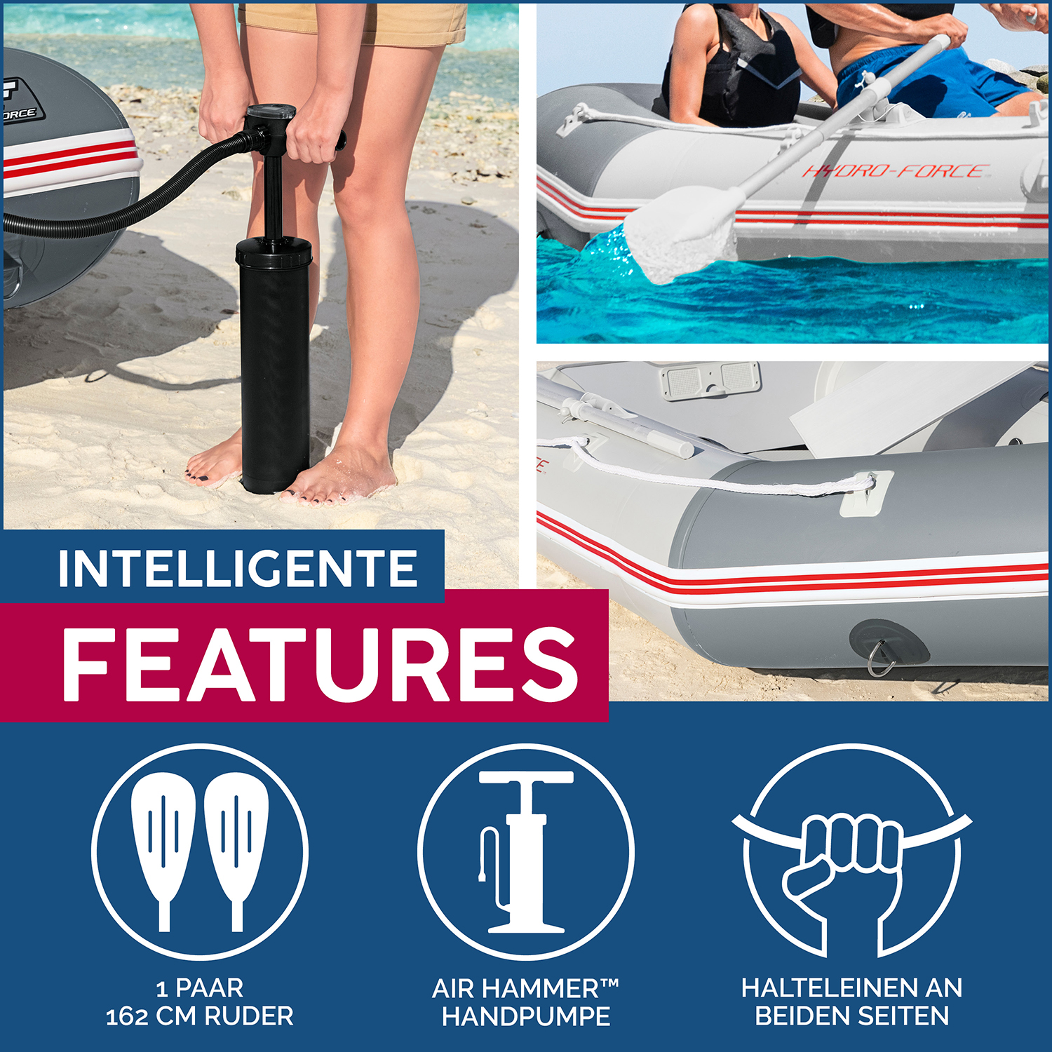 Hydro-Force™ Sportboot Komplett-Set Caspian Pro™ 280 x 152 x 42 cm Hydro-Force™ Sportboot Komplett-Set Caspian Pro™ 280 x 152 x 42 cm