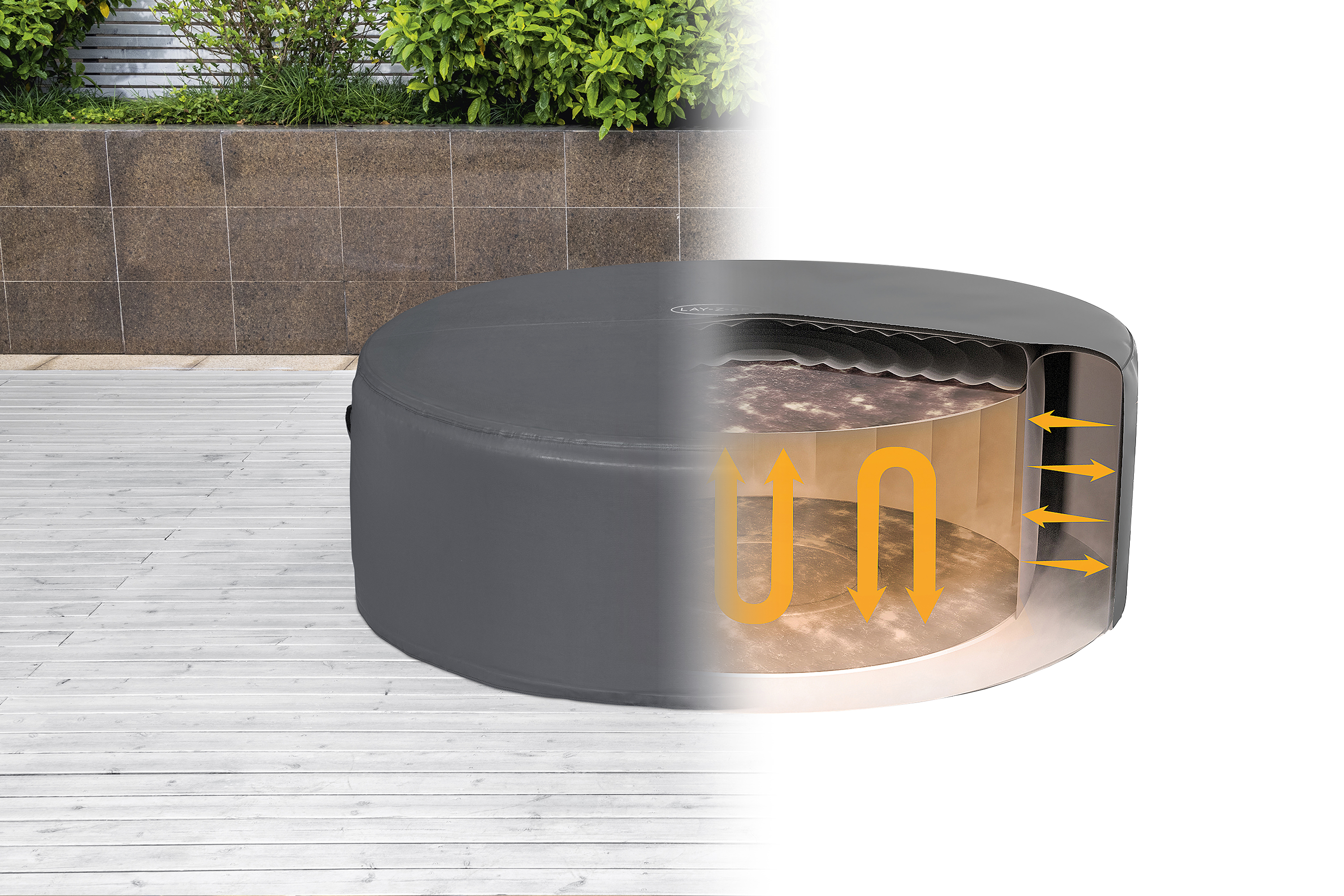 LAY-Z-SPA® Xtras EnergySense® Plus Thermo-Komplettabdeckung Ø 216 x 80 cm, rund