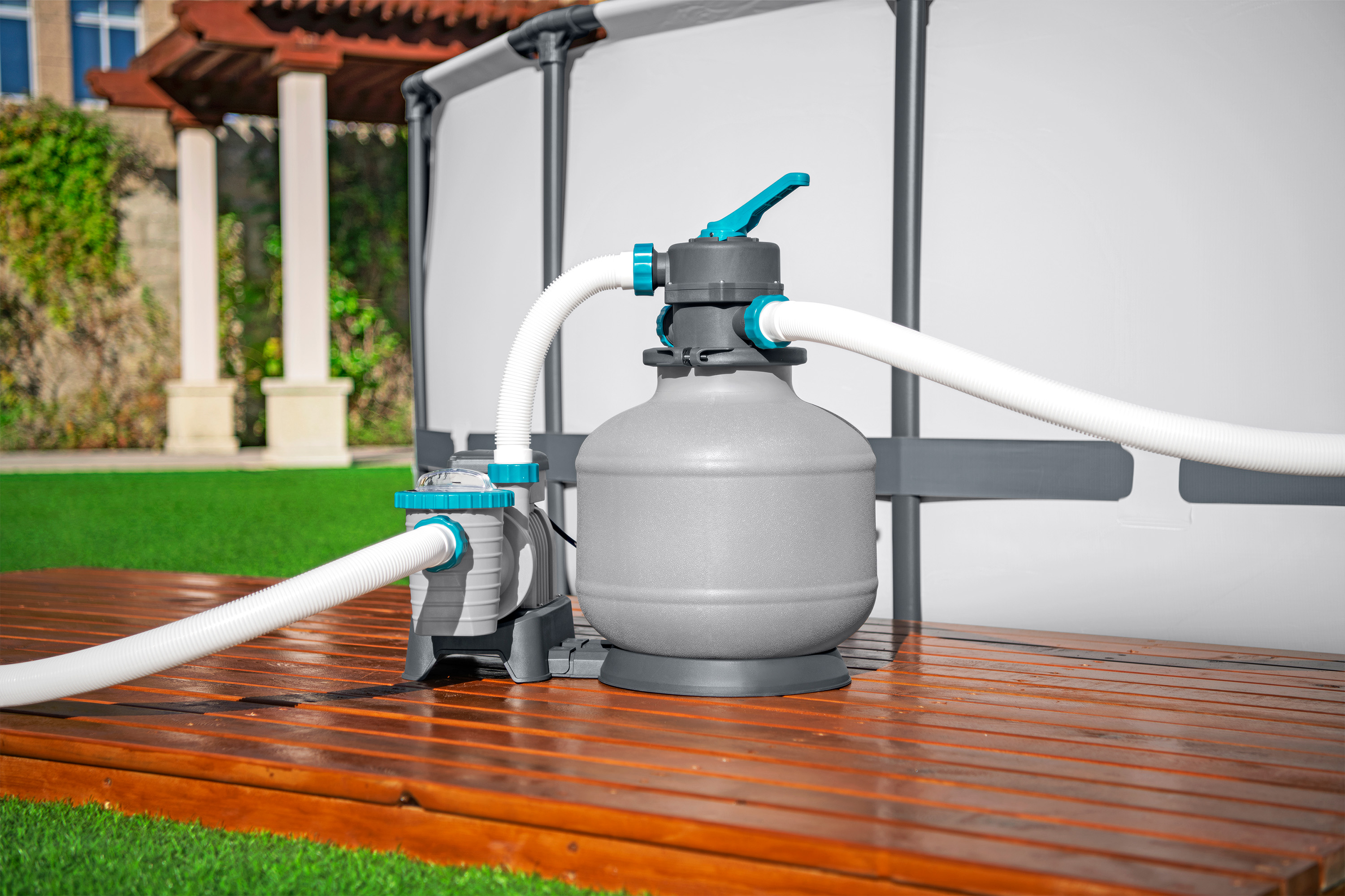 Sandfilteranlage mit Zeitschaltuhr 6.056 l/h, 230 W