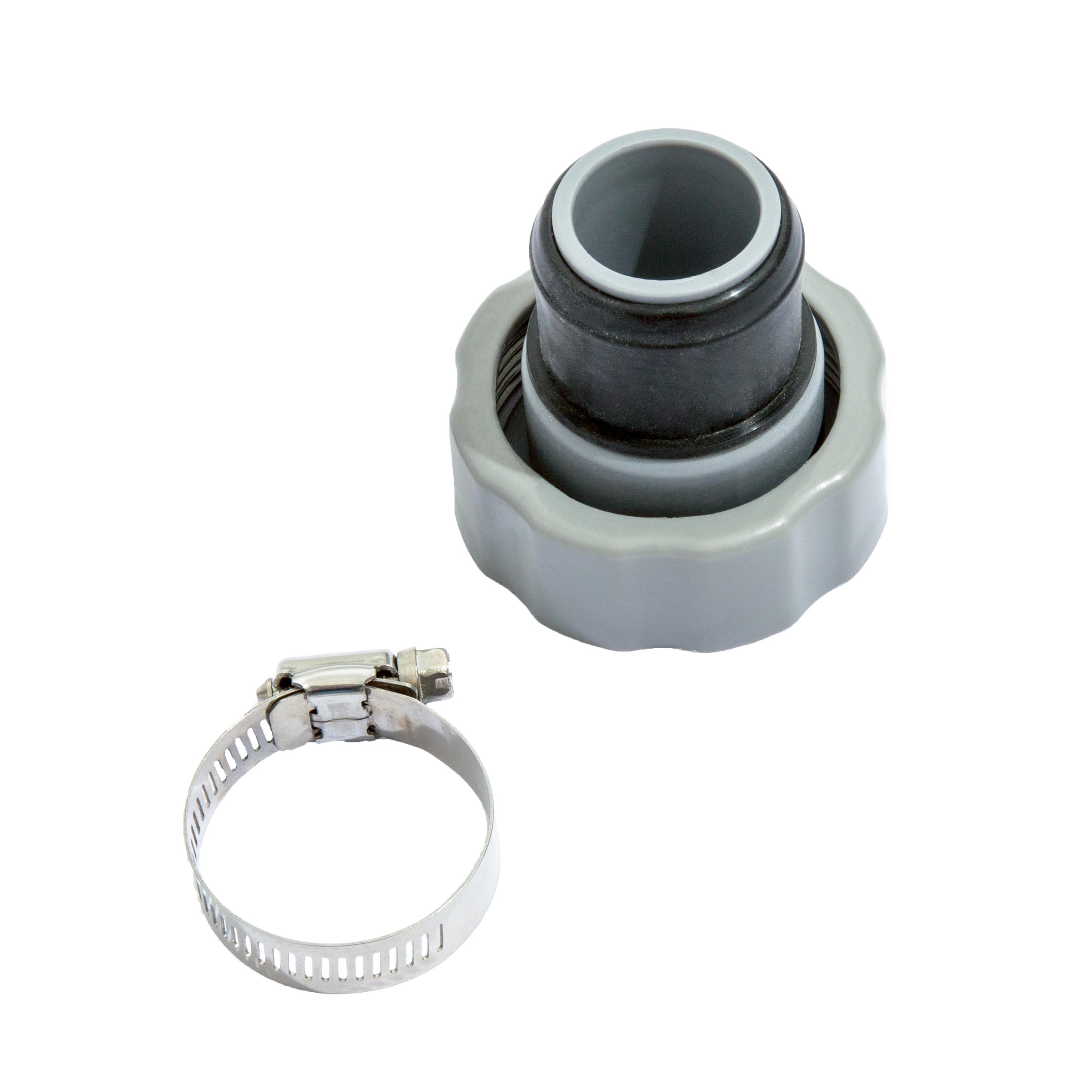 Bestway® Spare Part Hose adapter with fittingr (grey / Ø 38 mm) for hoses without thread