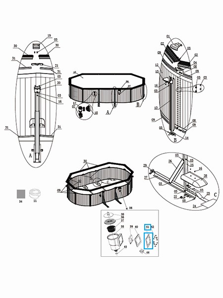 Bestway® Spare Part Face plate (white) for Hydrium™ steel wall pools (until 2021)