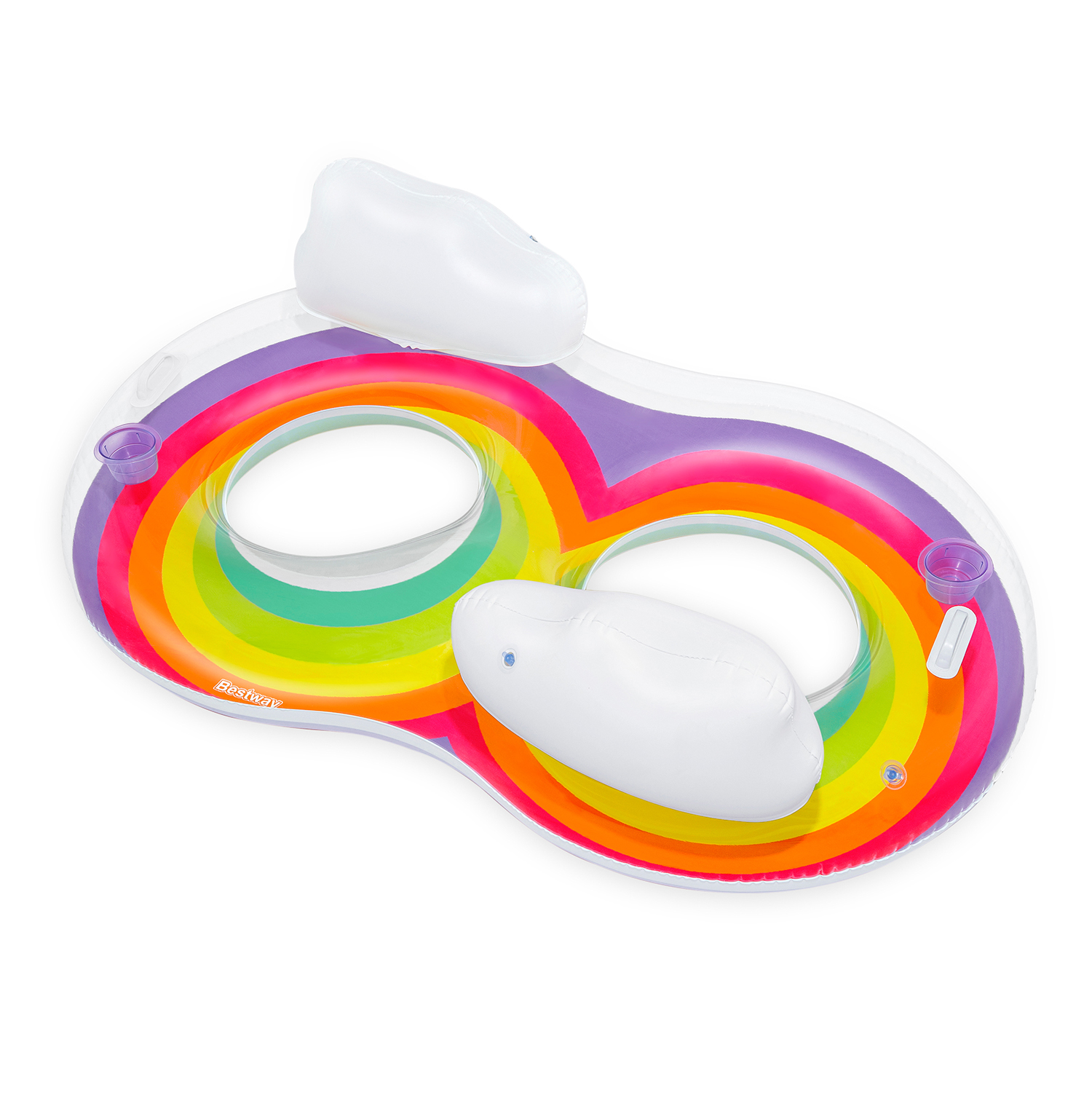 Rainbow Dreams™ 2-Personen-Schwimmring mit Kopfstütze 186 x 116 cm