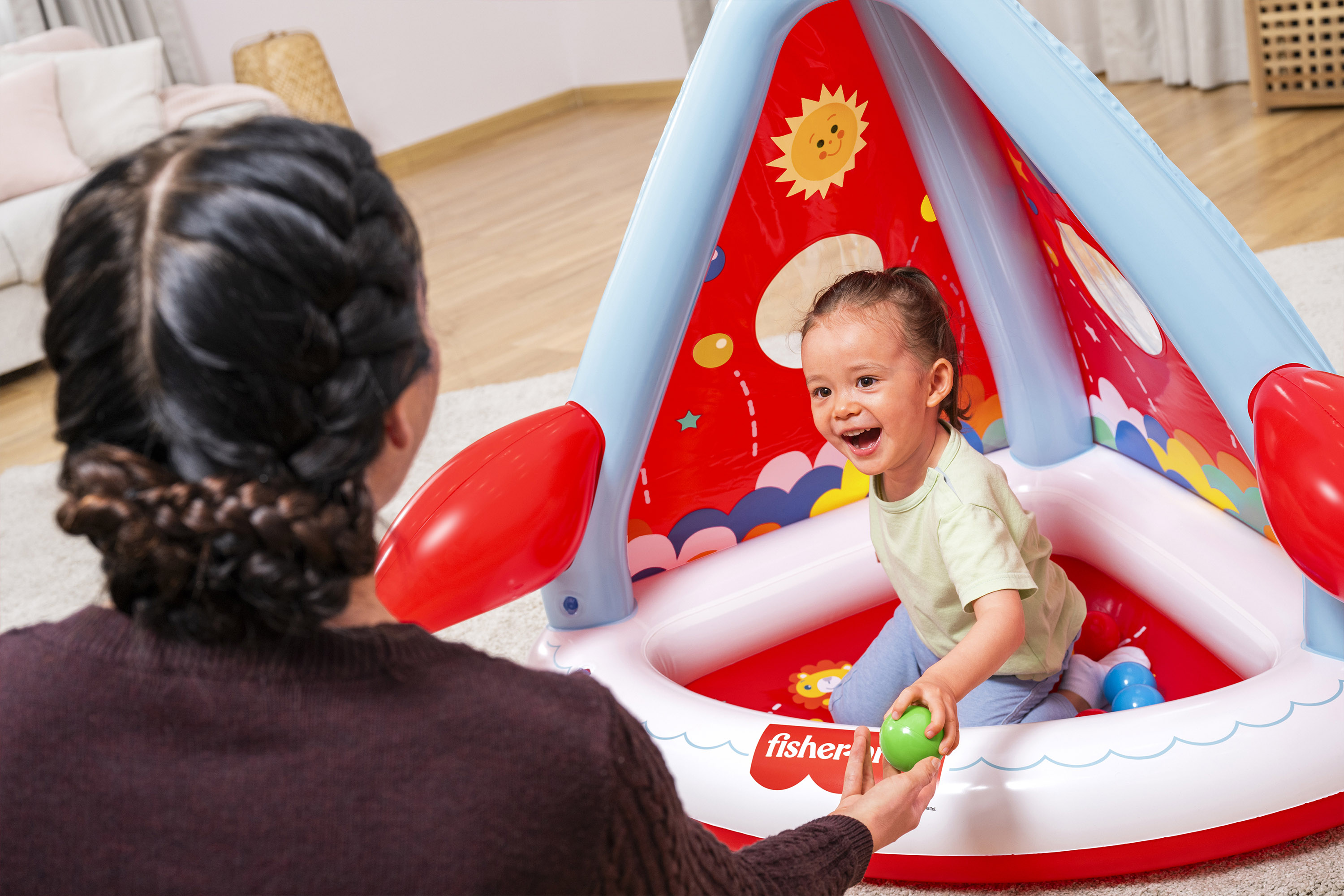 Bällebad Mondrakete 114 x 89 x 91 cm