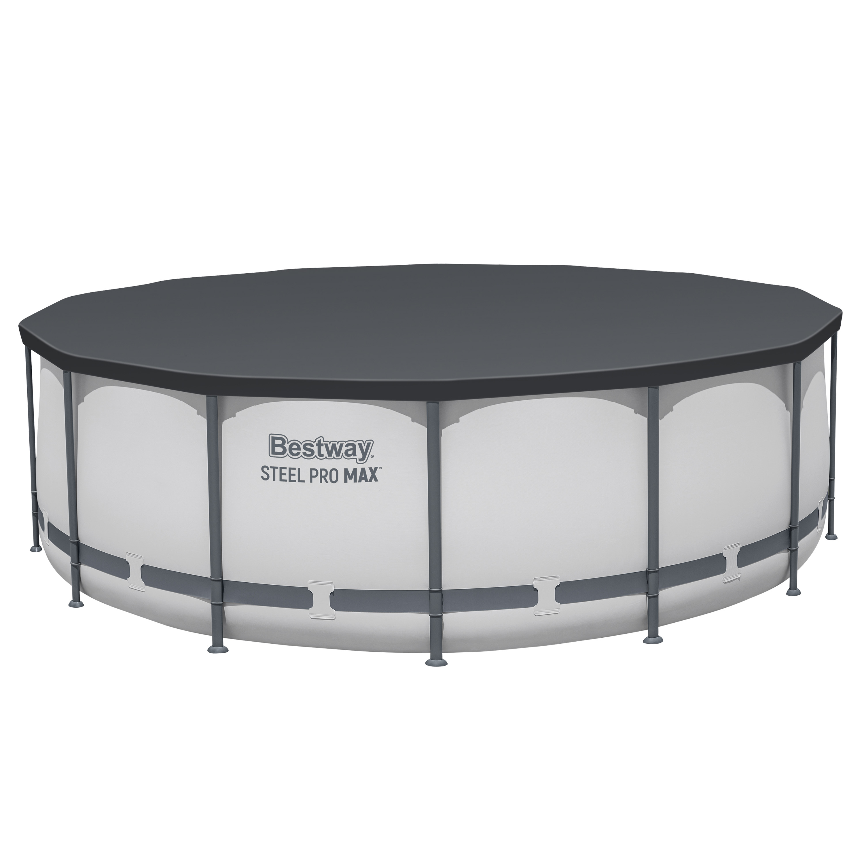 Steel Pro MAX™ Frame Pool Komplett Set mit Filterpumpe Ø 427 x 122 cm, lichtgrau, rund