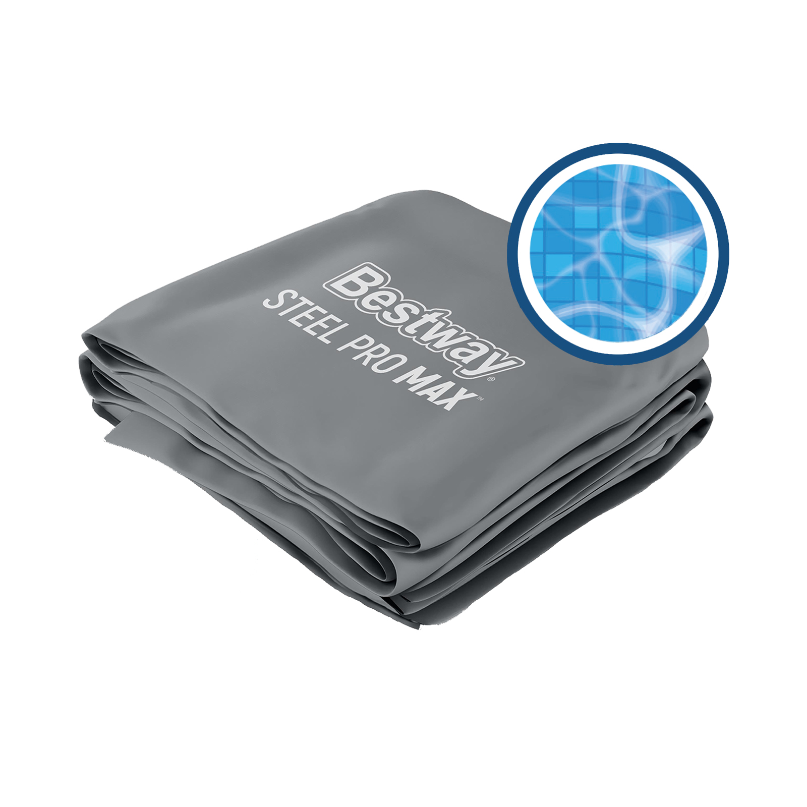 Bestway® Ersatzteil Poolfolie (dunkelgrau) für Steel Pro MAX™ Pools 488 x 244 x 122 cm, eckig