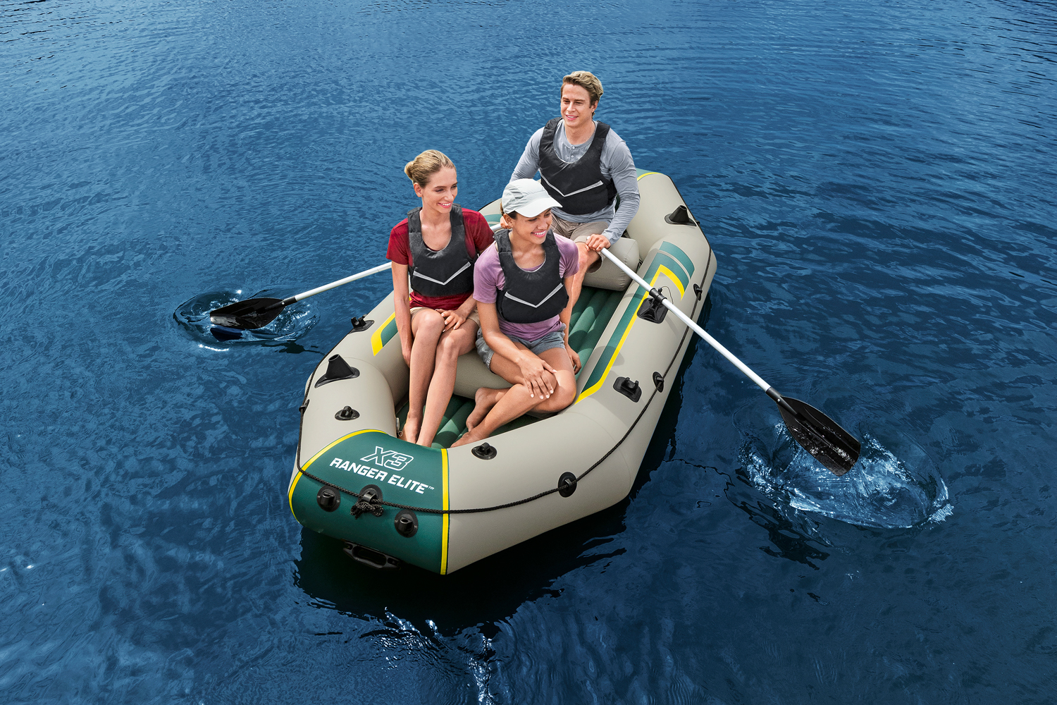 Hydro-Force™ Schlauchboot Komplett-Set Ranger Elite™ X3 295 x 130 x 46 cm
