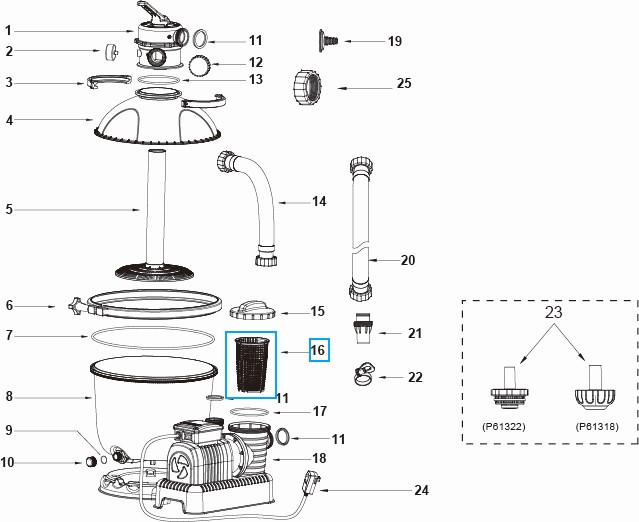 Bestway® Spare Part Strainer for Flowclear™ sand filter unit (except 2.006 l/h)