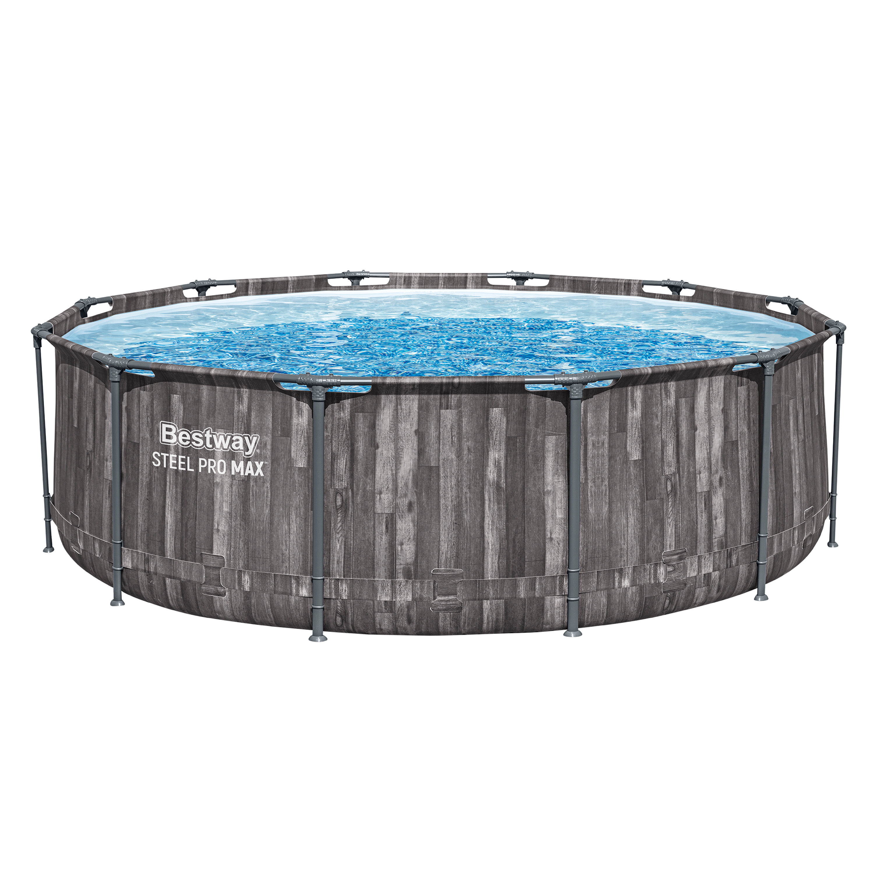 Steel Pro MAX™ Solo Pool ohne Zubehör Ø 366 x 100 cm, Holz-Optik (Mooreiche), rund