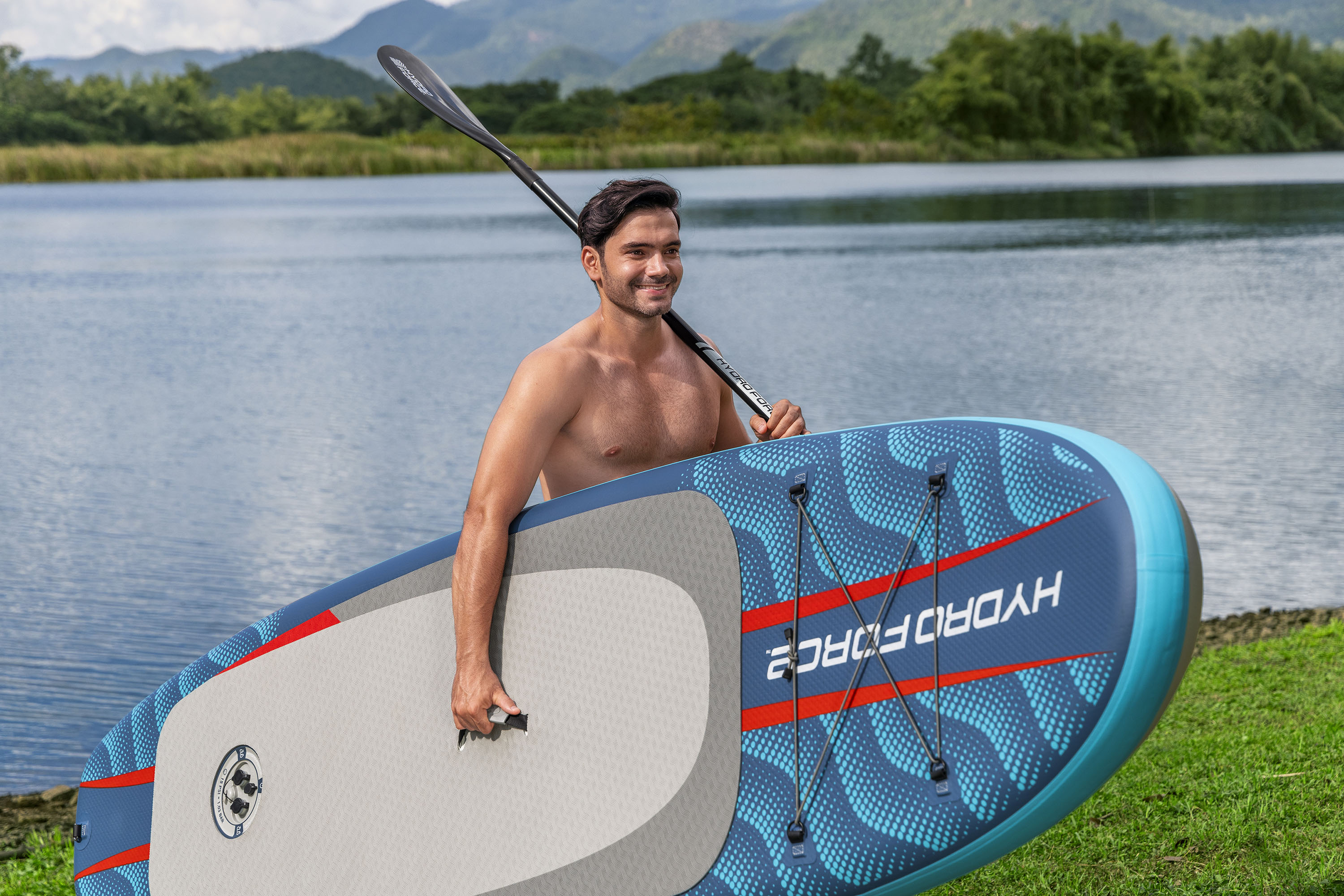 Hydro Force® SUP Allround Board-Set Oceana™ Compactair™ mit integrierter Elektropumpe 305 x 84 x 15 cm