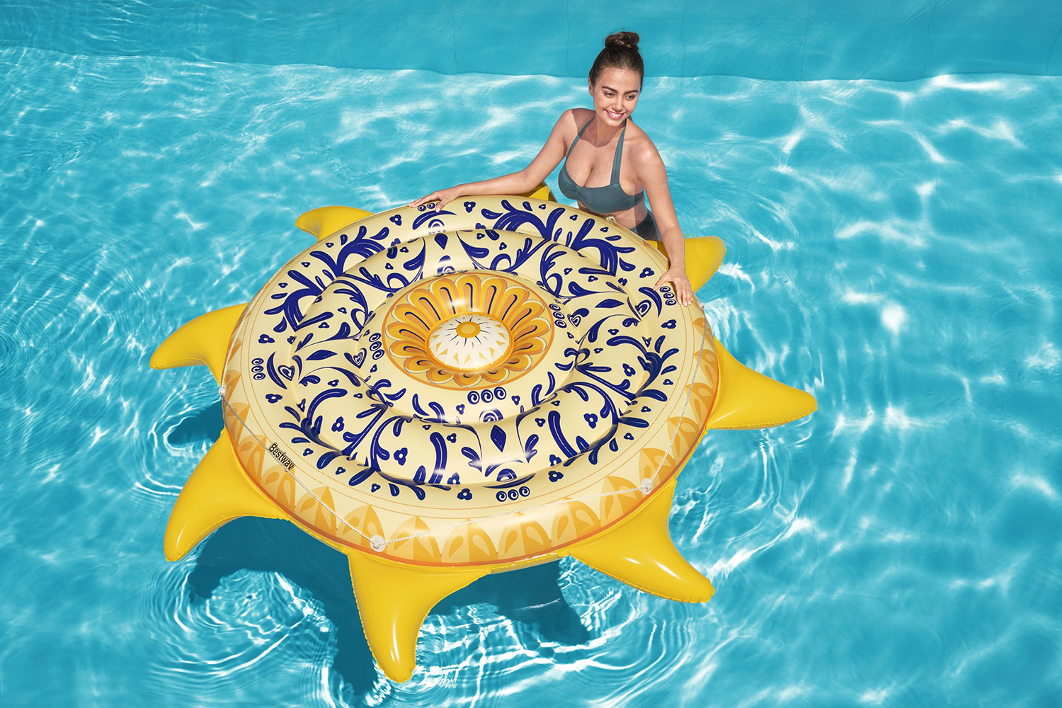 Badeinsel Mediterrane Sonne Ø 226 cm Badeinsel Mediterrane Sonne Ø 226 cm