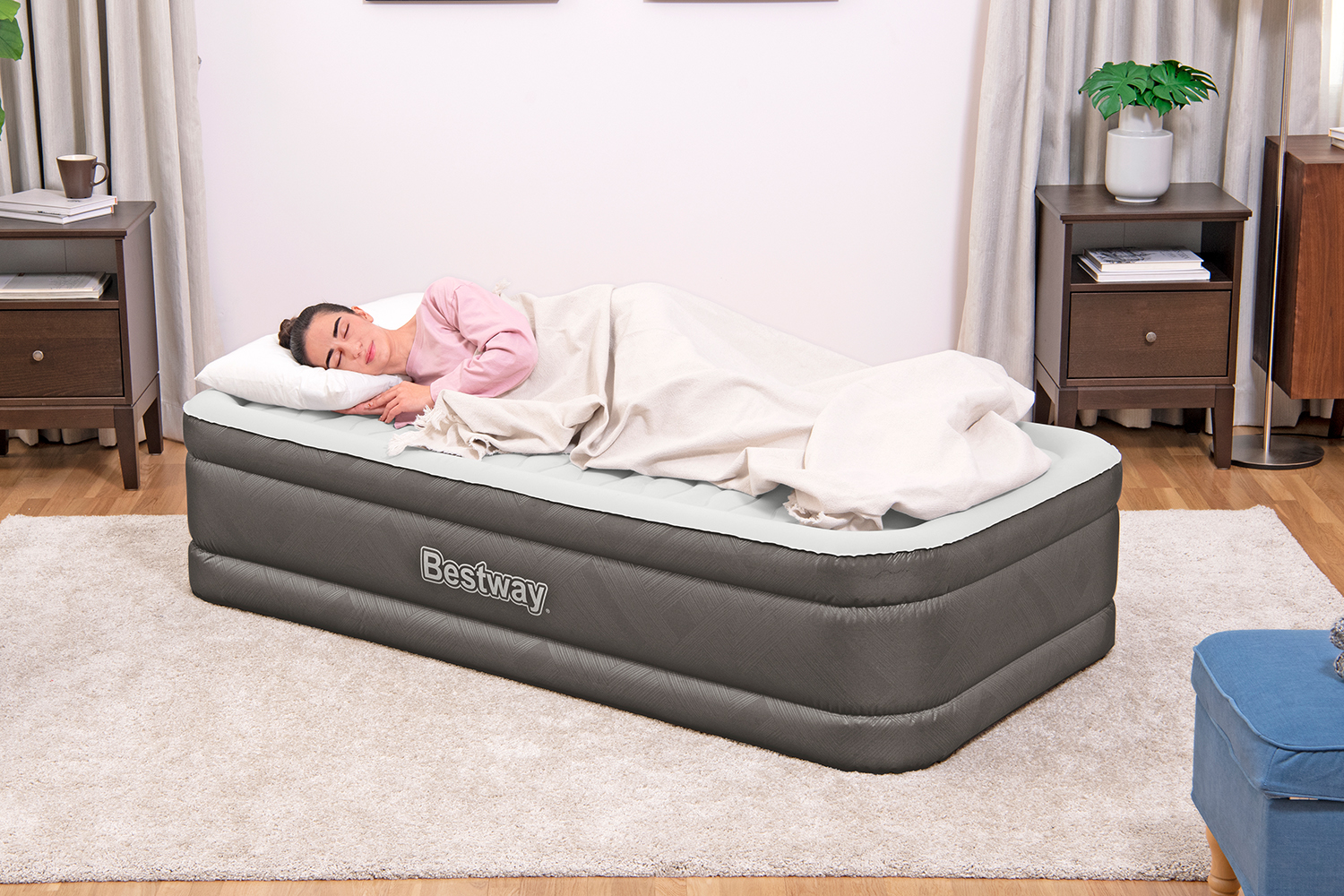 Fortech™ Single Luftbett mit integrierter Elektropumpe 191 x 97 x 46 cm