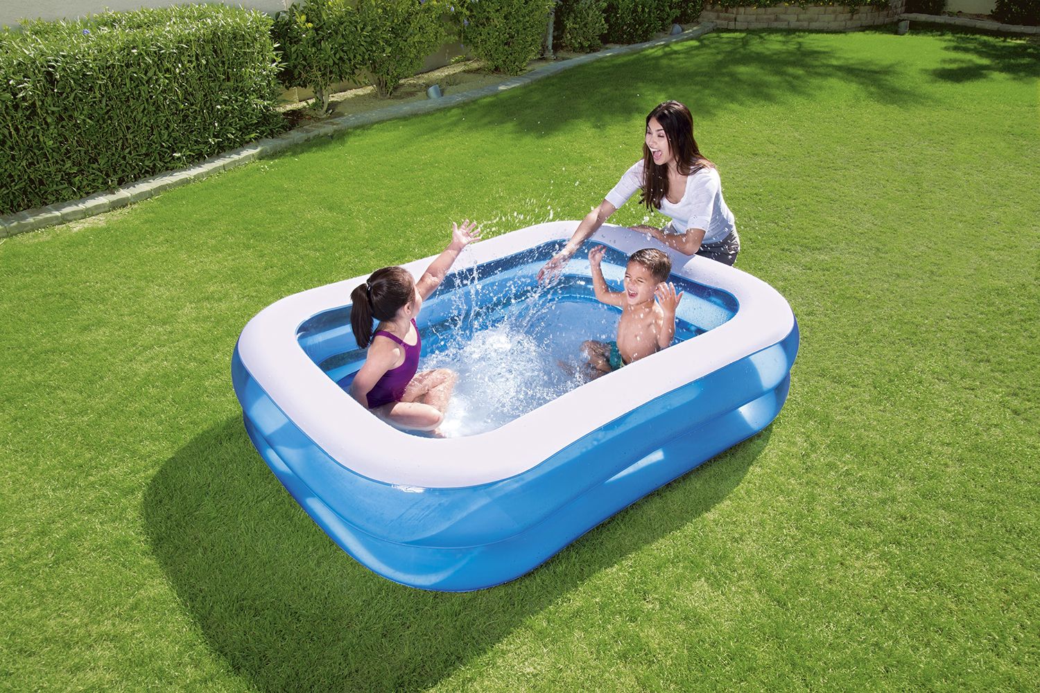 Family Pool 211 x 132 x 46 cm, blau, eckig
